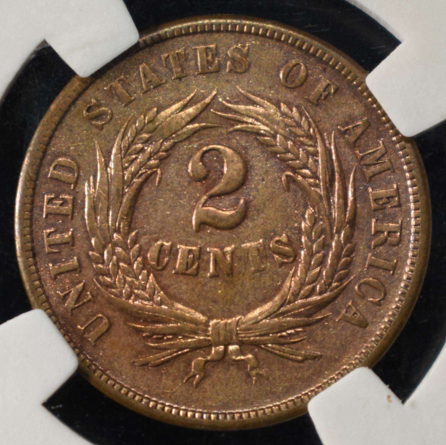 1865 2-CENT PIECE PGA CH BU RB