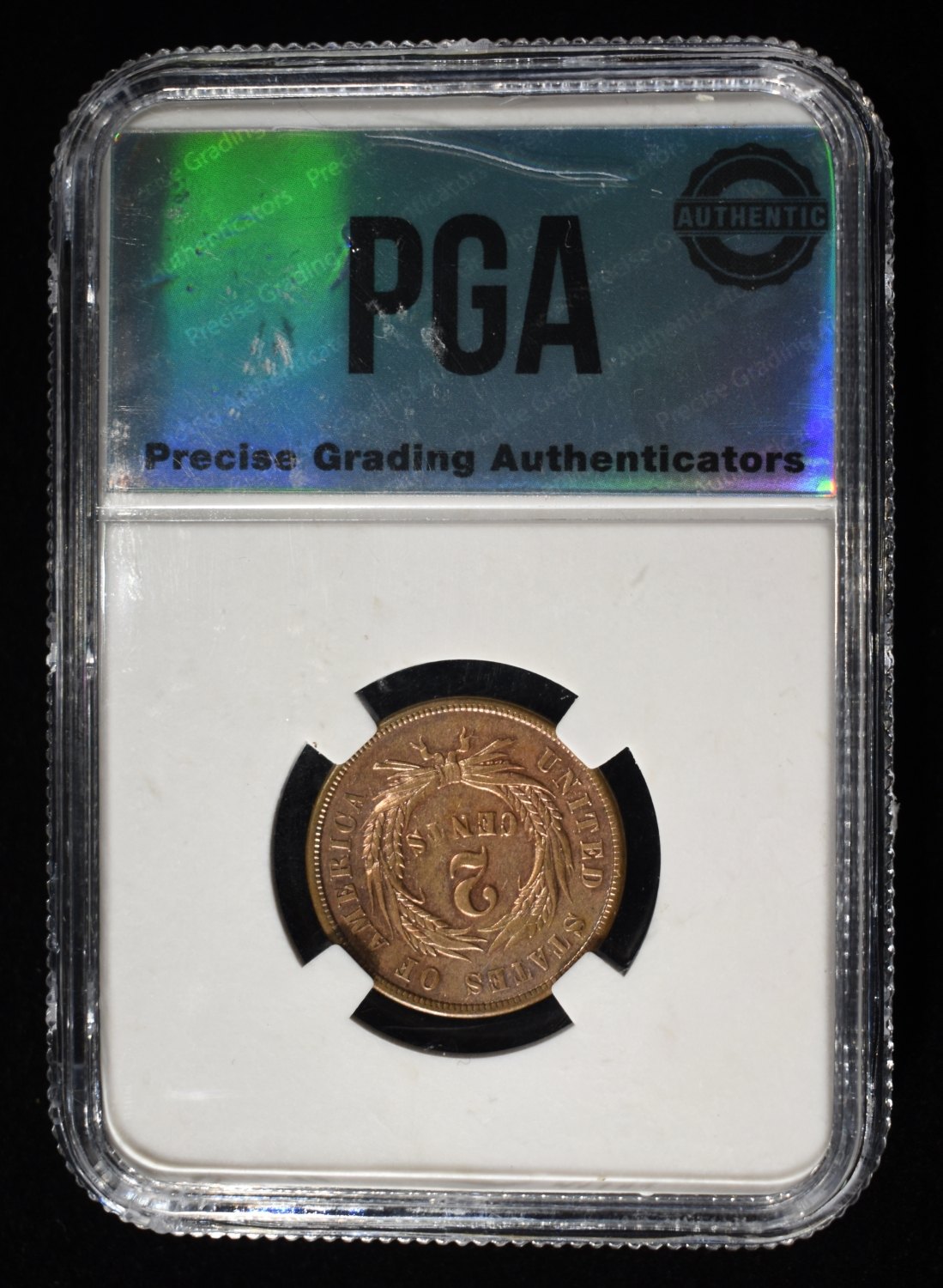 1865 2-CENT PIECE PGA CH BU RB