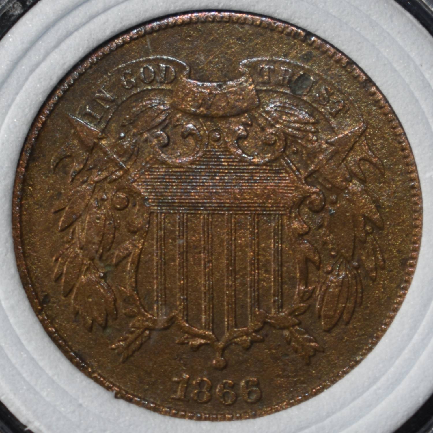1866 TWO-CENT PIECE XF/AU