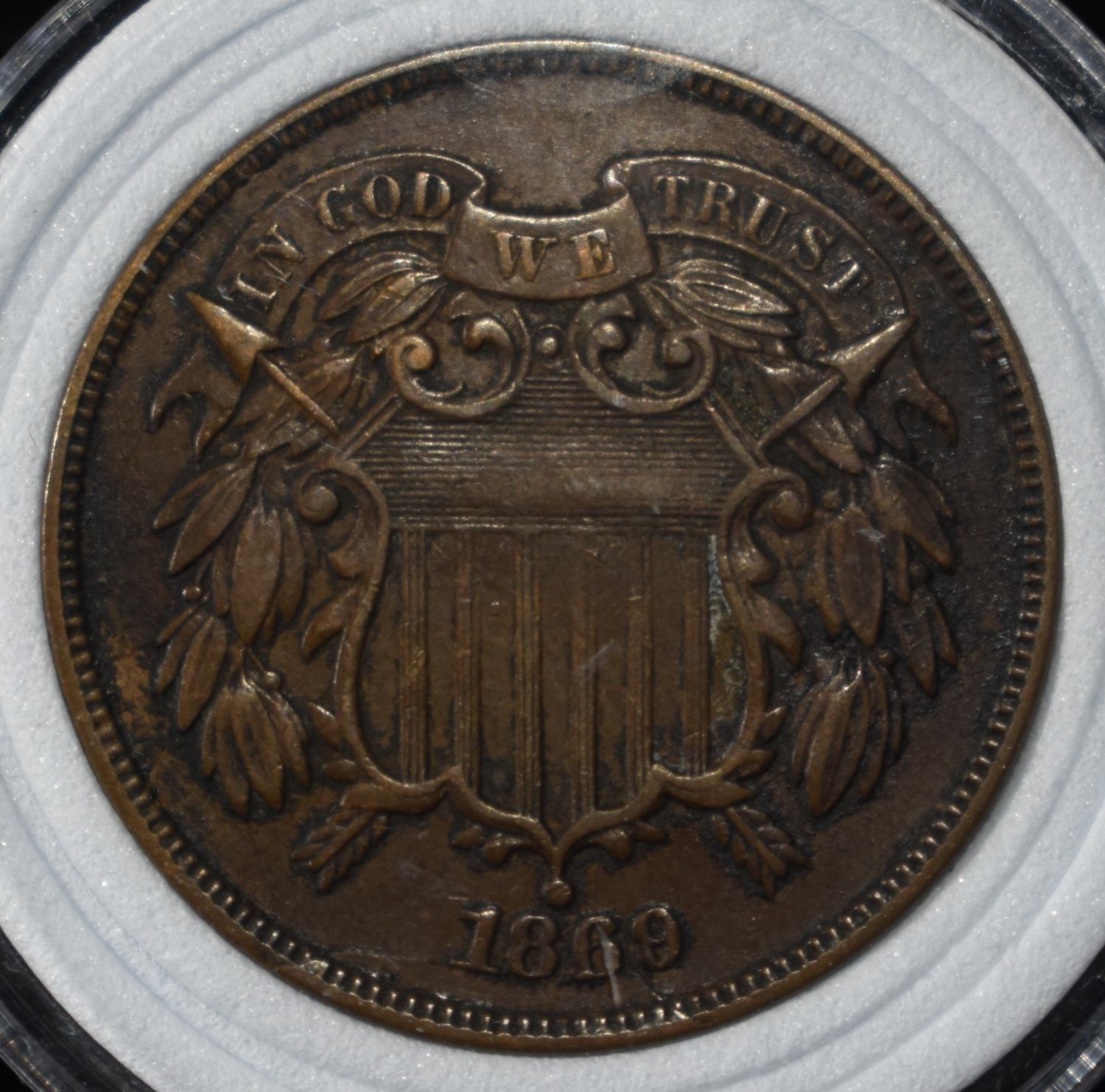 1869 TWO-CENT PIECE AU/BU