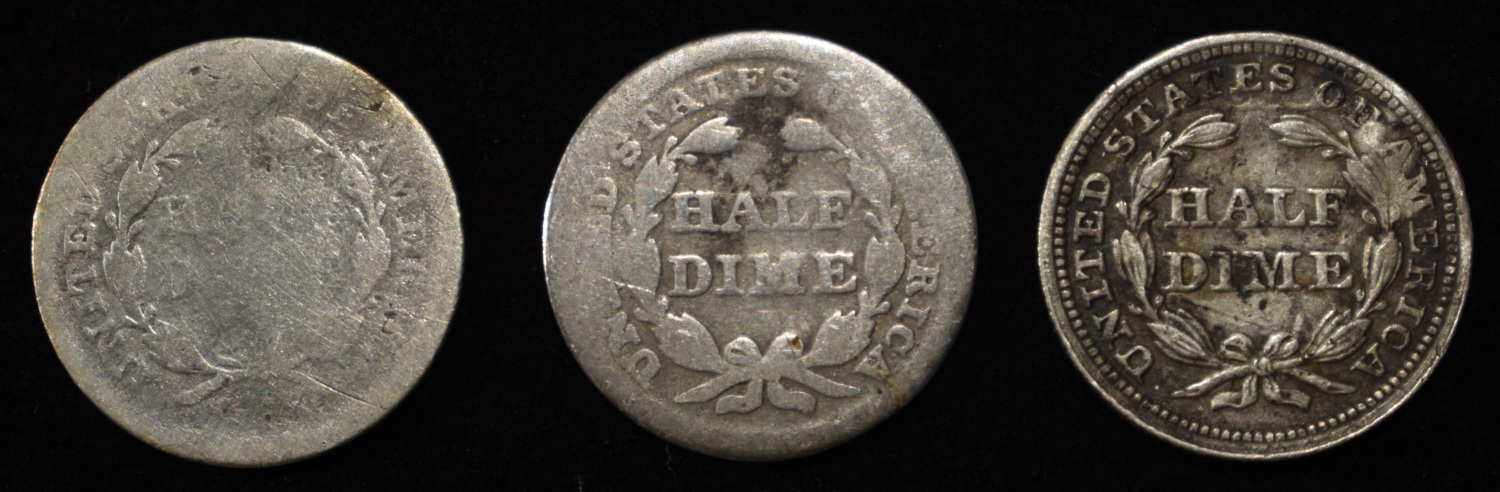 (3) LIBERTY SEATED HALF DIMES