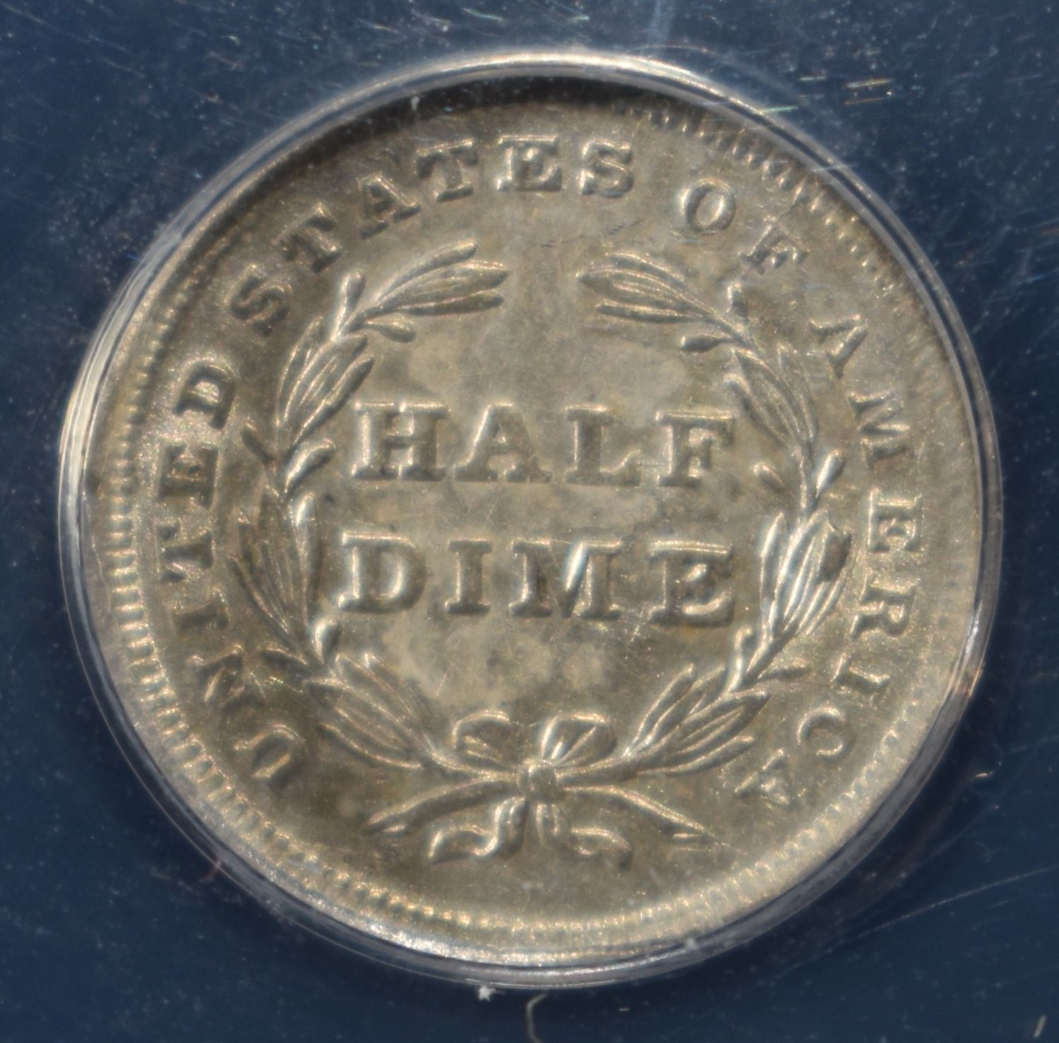 1838 LIBERTY SEATED HALF DIME ANACS AU50 DETAILS