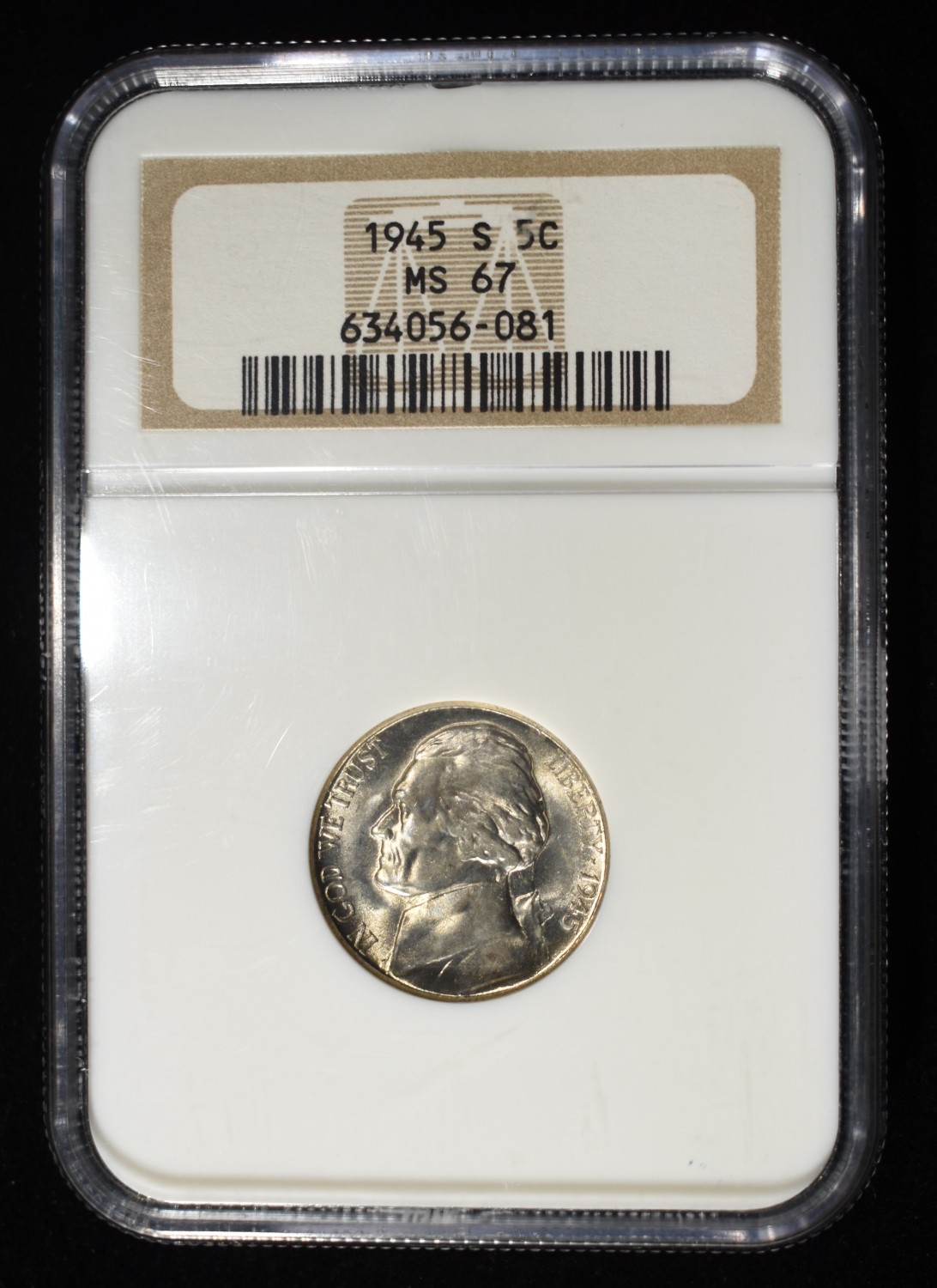 1945-S WAR NICKEL NGC MS67