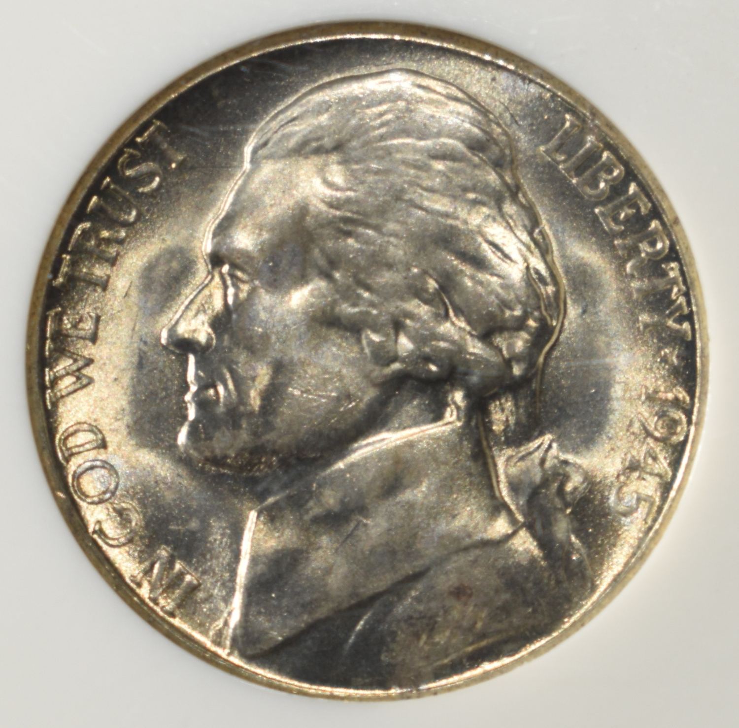 1945-S WAR NICKEL NGC MS67