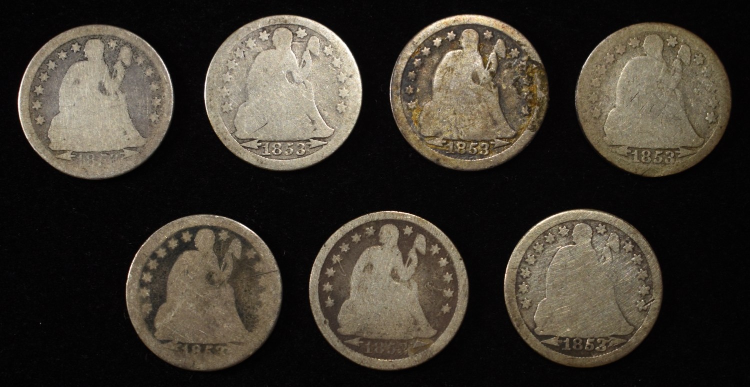 (7) LIBERTY SEATED DIMES