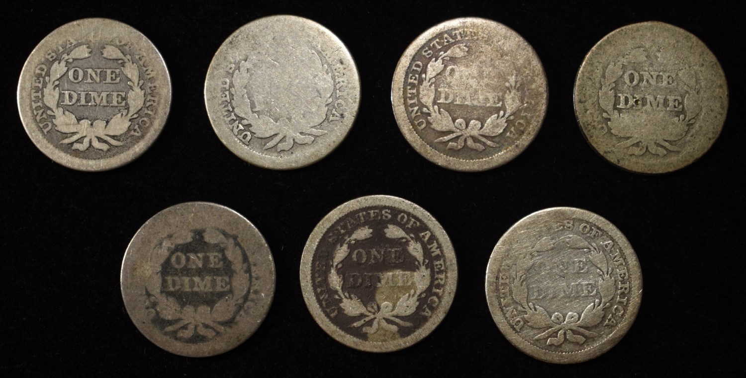 (7) LIBERTY SEATED DIMES