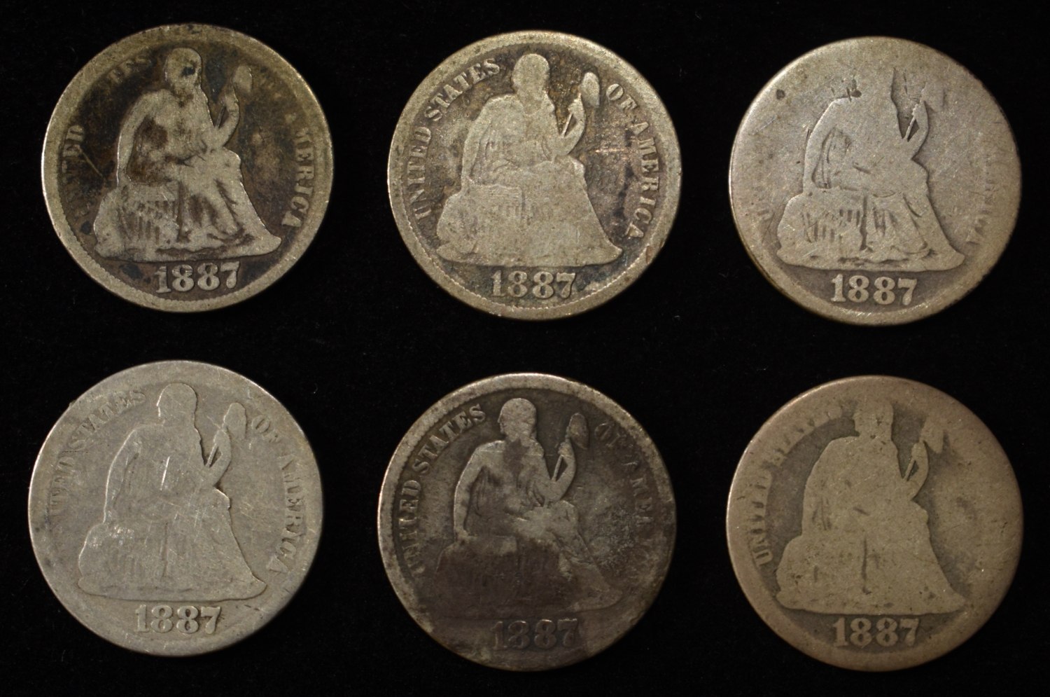 (6) LIBERTY SEATED DIMES