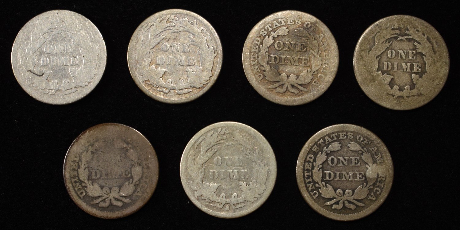 (7) LIBERTY SEATED DIMES