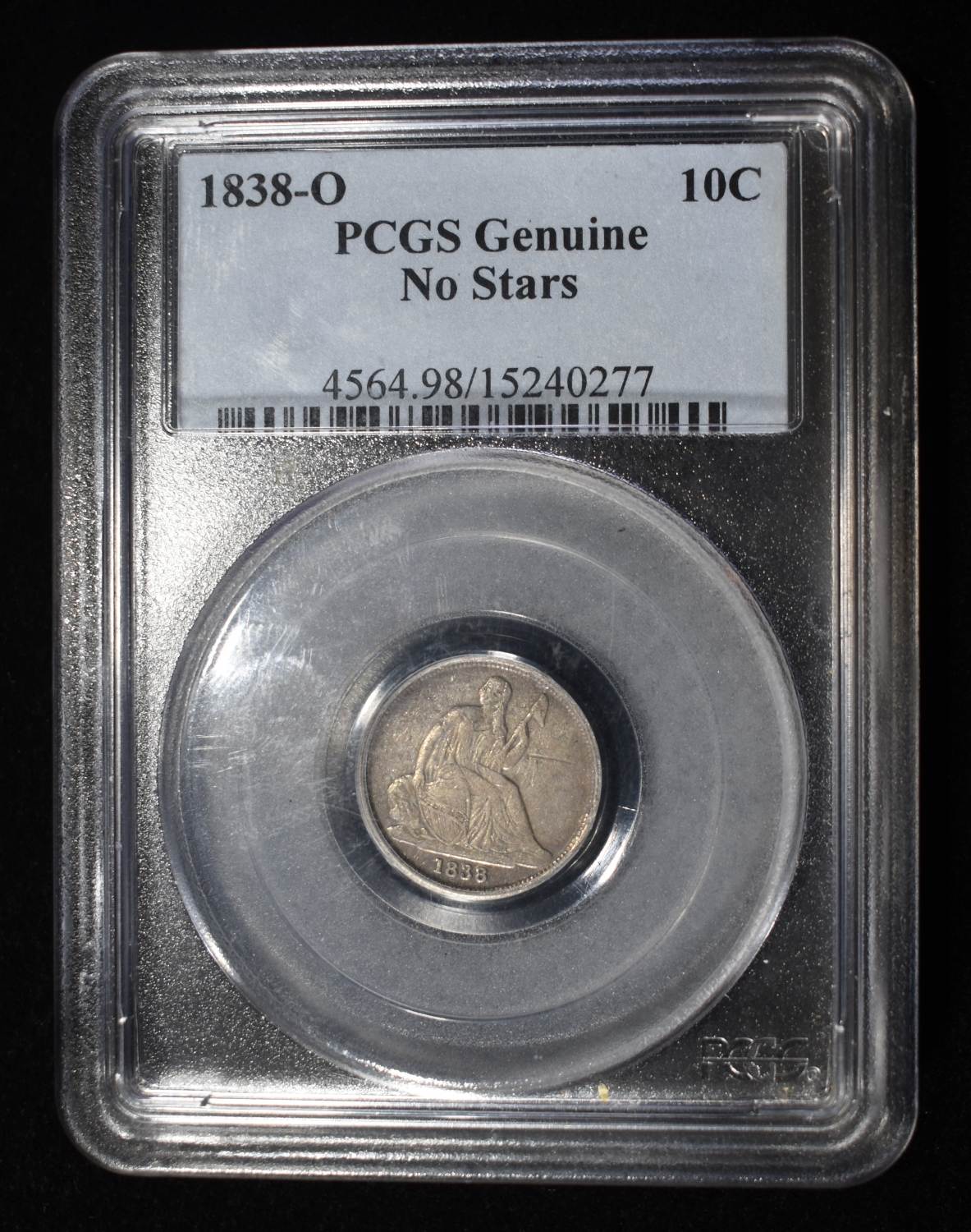 1838-O SEATED LIBERTY DIME PCGS GENUINE NO STARS