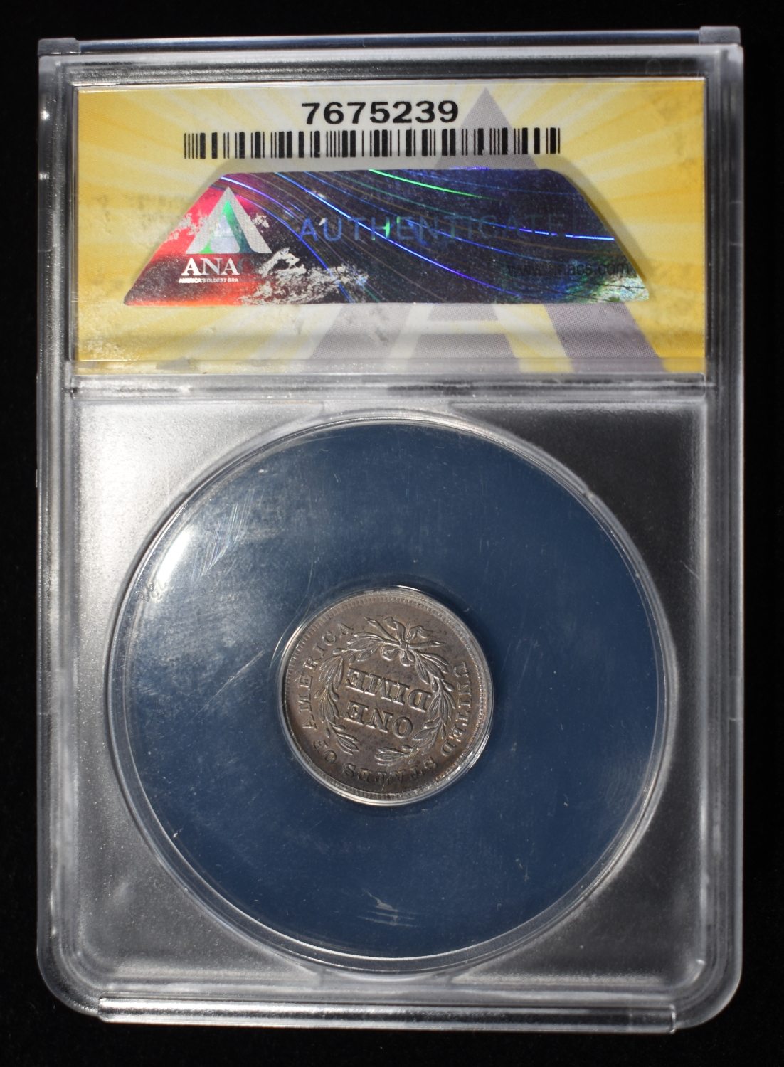 1839 LIBERTY SEATED DIME ANACS AU55