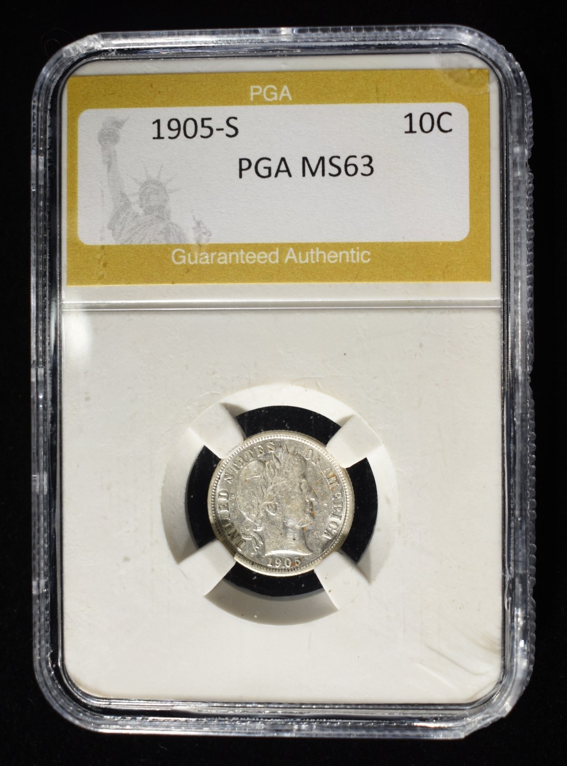 1905-S BARBER DIME PGA CH BU
