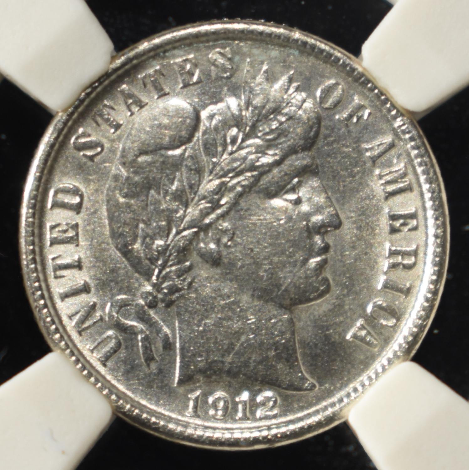 1912-D BARBER DIME PGA CH/GEM BU