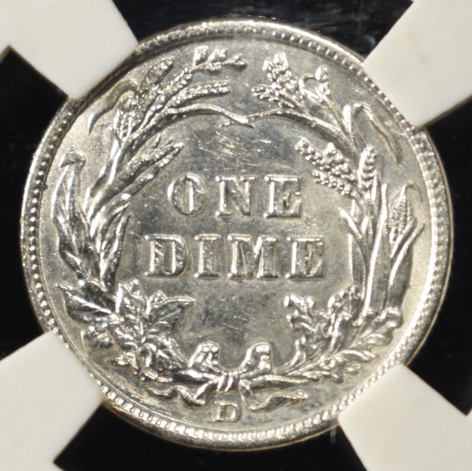 1912-D BARBER DIME PGA CH/GEM BU