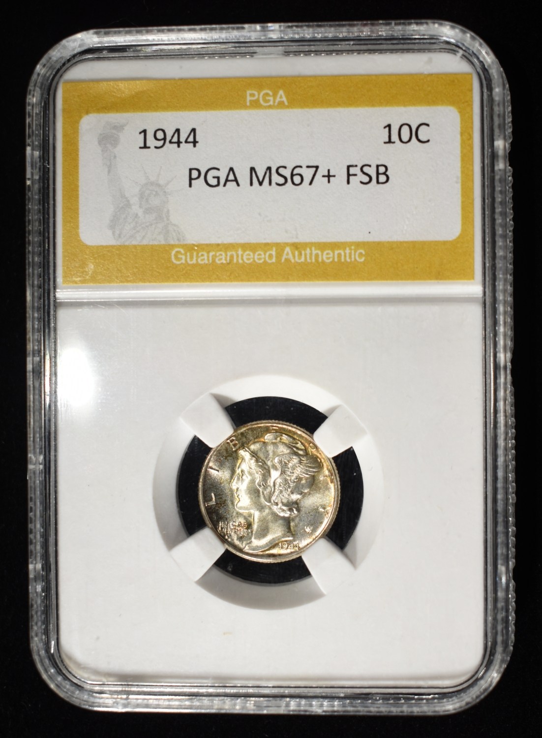1944 MERCURY DIME PGA SUPERB GEM BU FSB