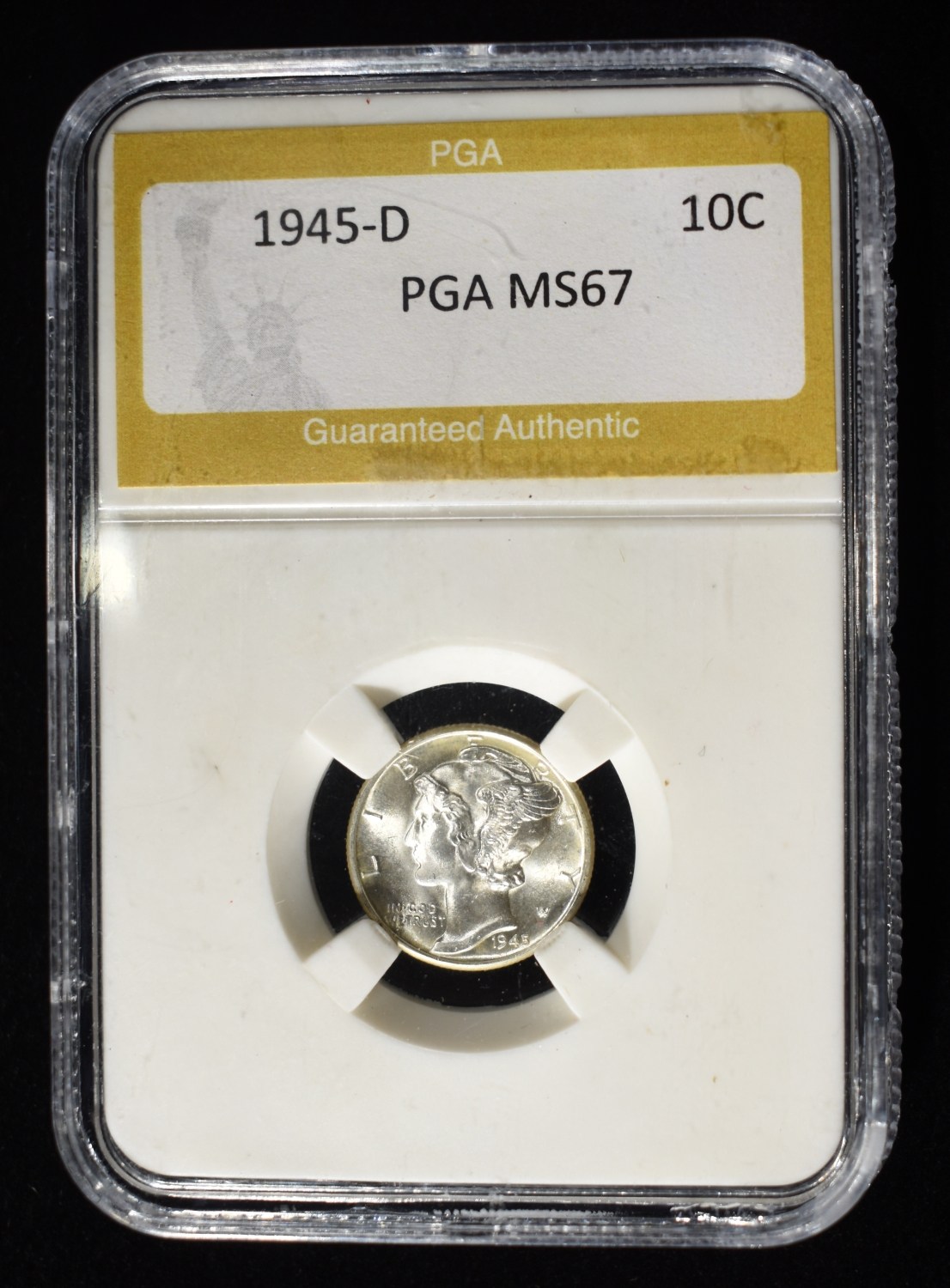 1945-D MERCURY DIME PGA SUPERB GEM BU