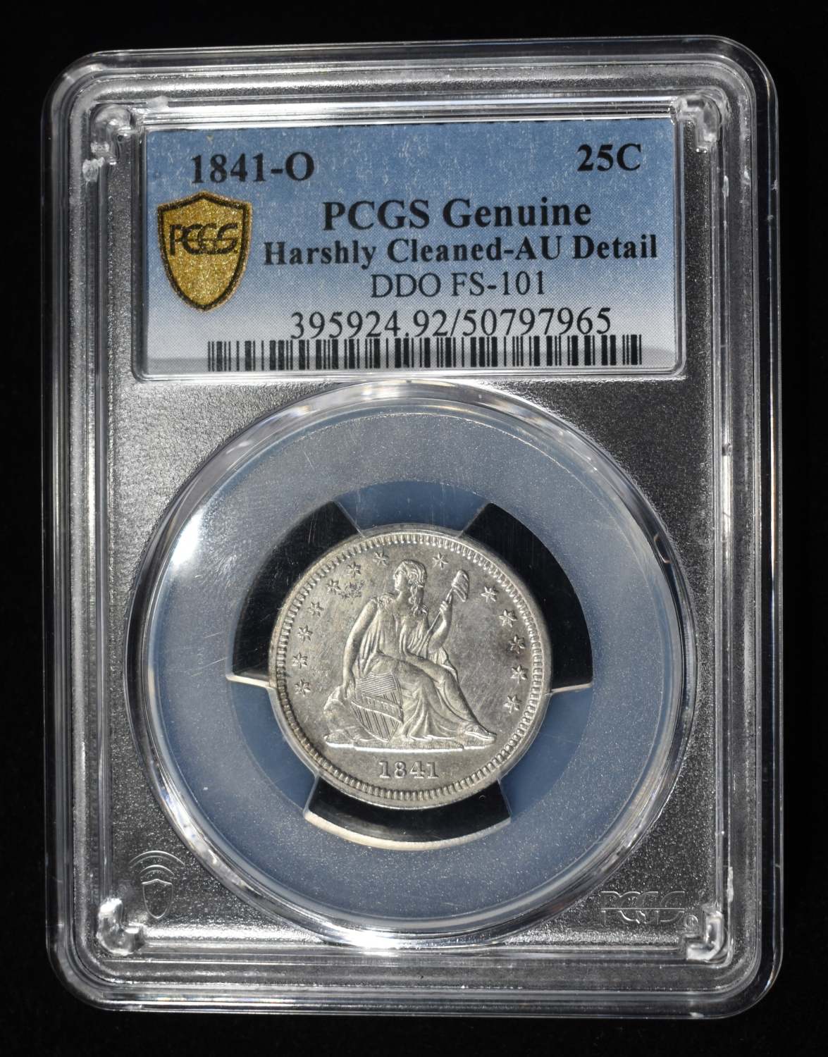 1841-O SEATED LIBERTY QUARTER PCGS GENUINE