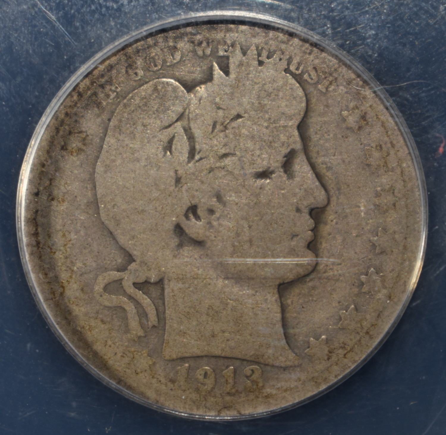 1913-S BARBER QUARTER ANACS AG3