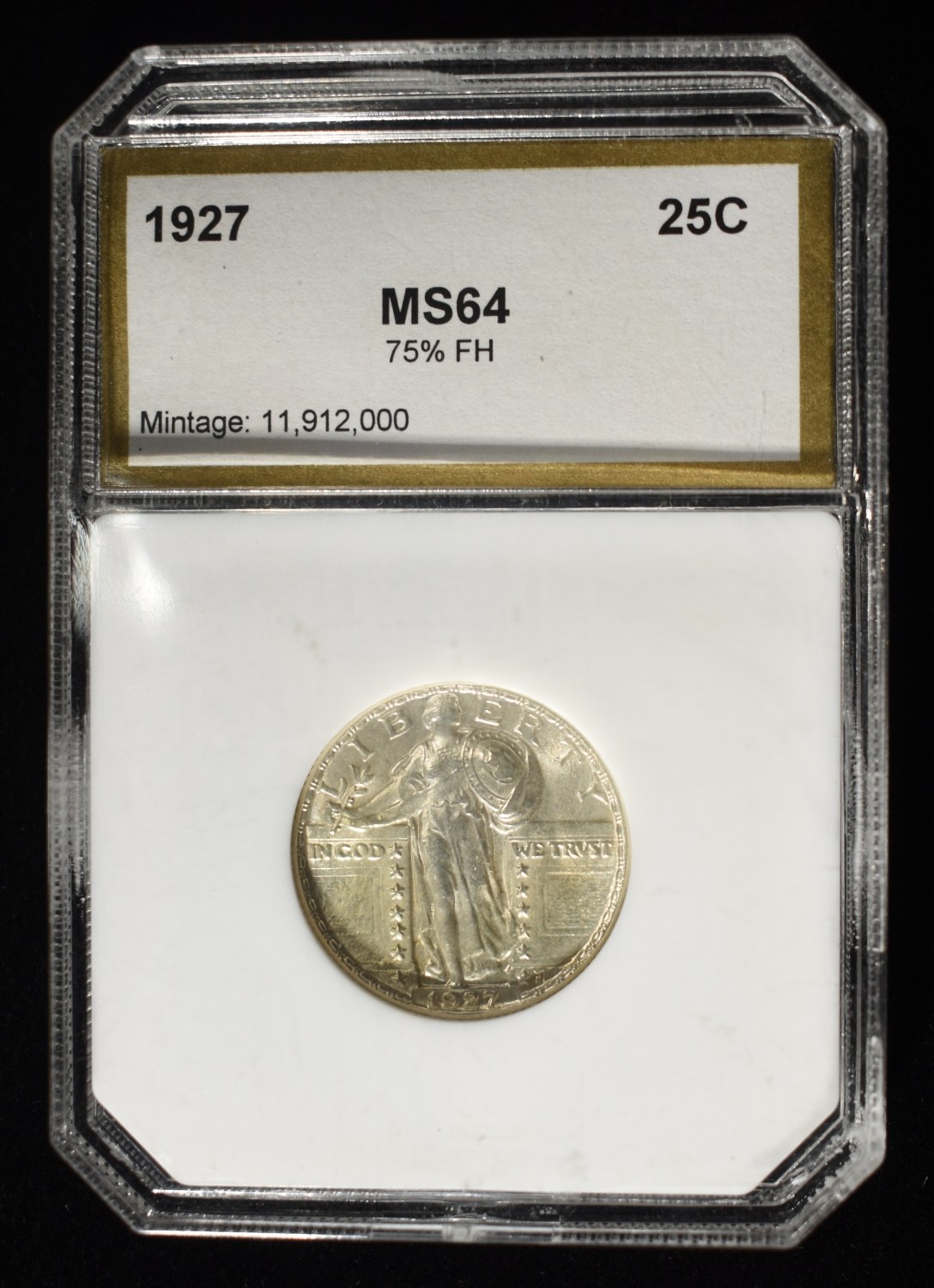 1927 STANDING LIBERTY QUARTER PCI CH/GEM BU FH