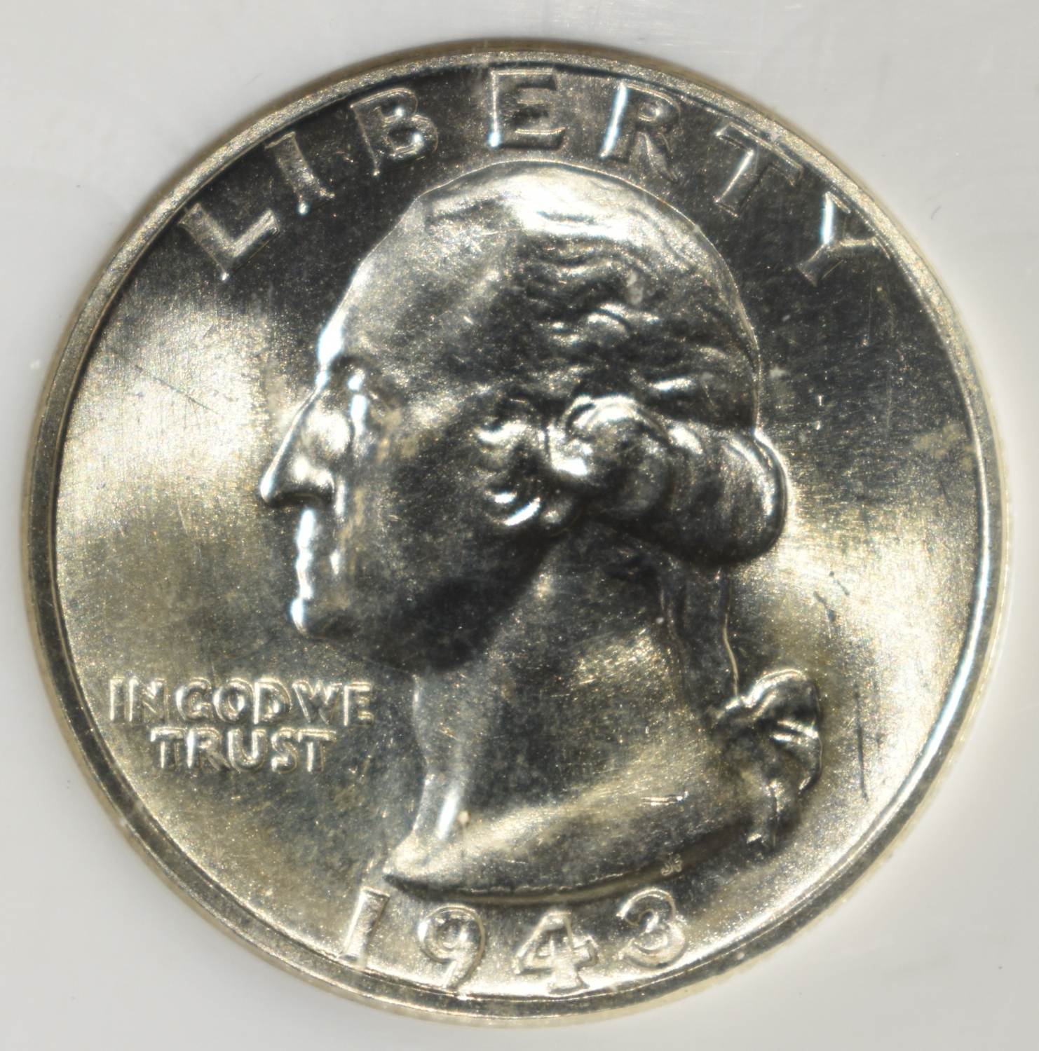 1943-S WASHINGTON QUARTER PCI SUPERB GEM BU