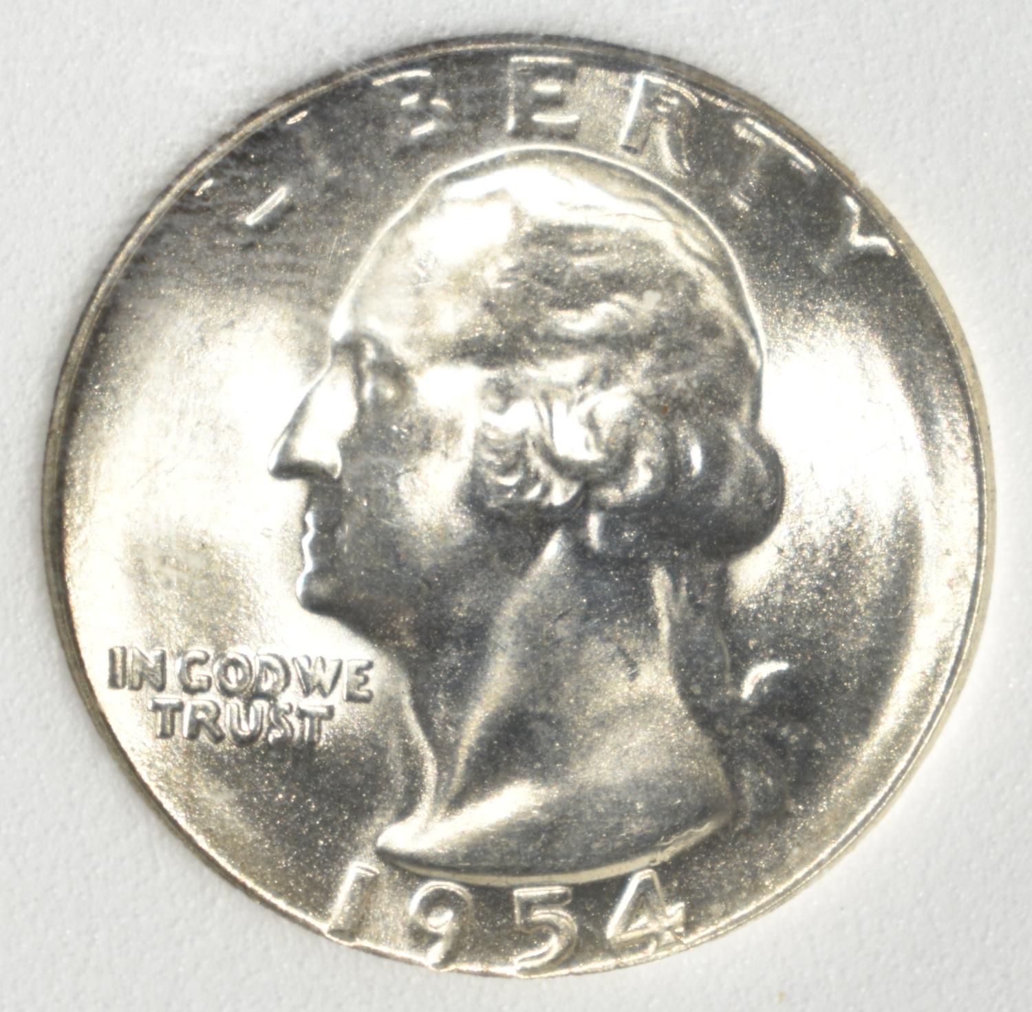 1954-S WASHINGTON QUARTER NNC SUPERB GEM BU