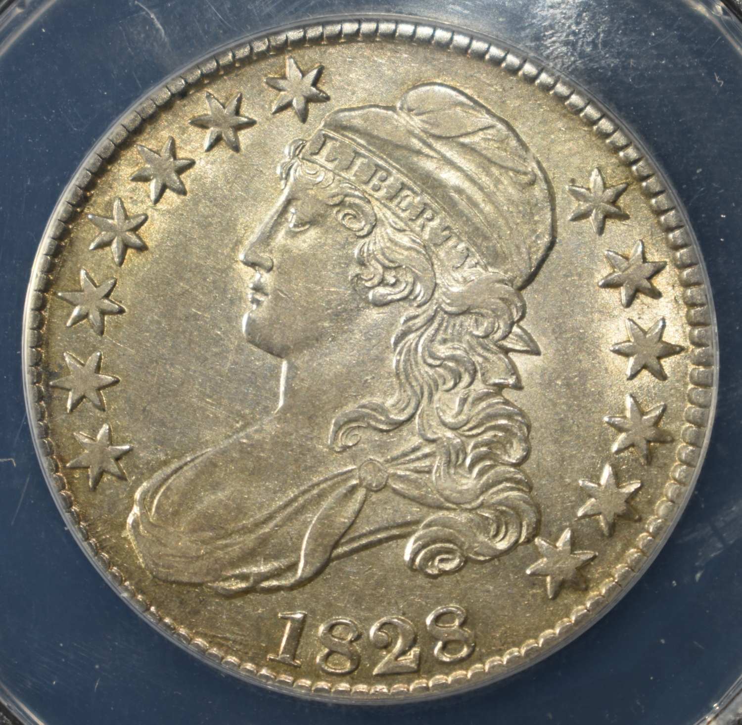 1828 CAPPED BUST HALF DOLLAR ANACS AU50