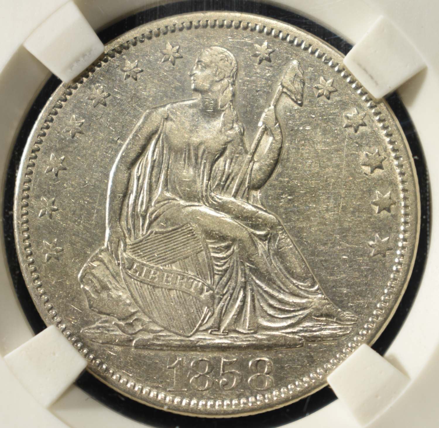 1858 LIBERTY HALF DOLLAR PGA AU/BU