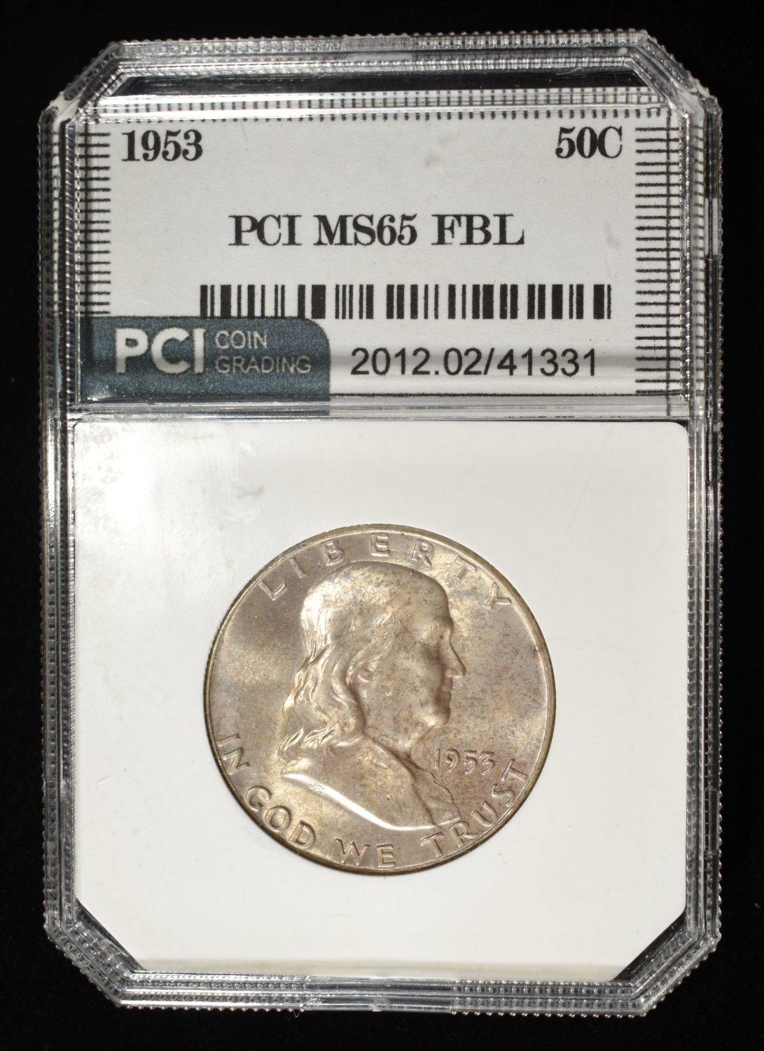 1953 FRANKLIN HALF DOLLAR PCI GEM BU FBL