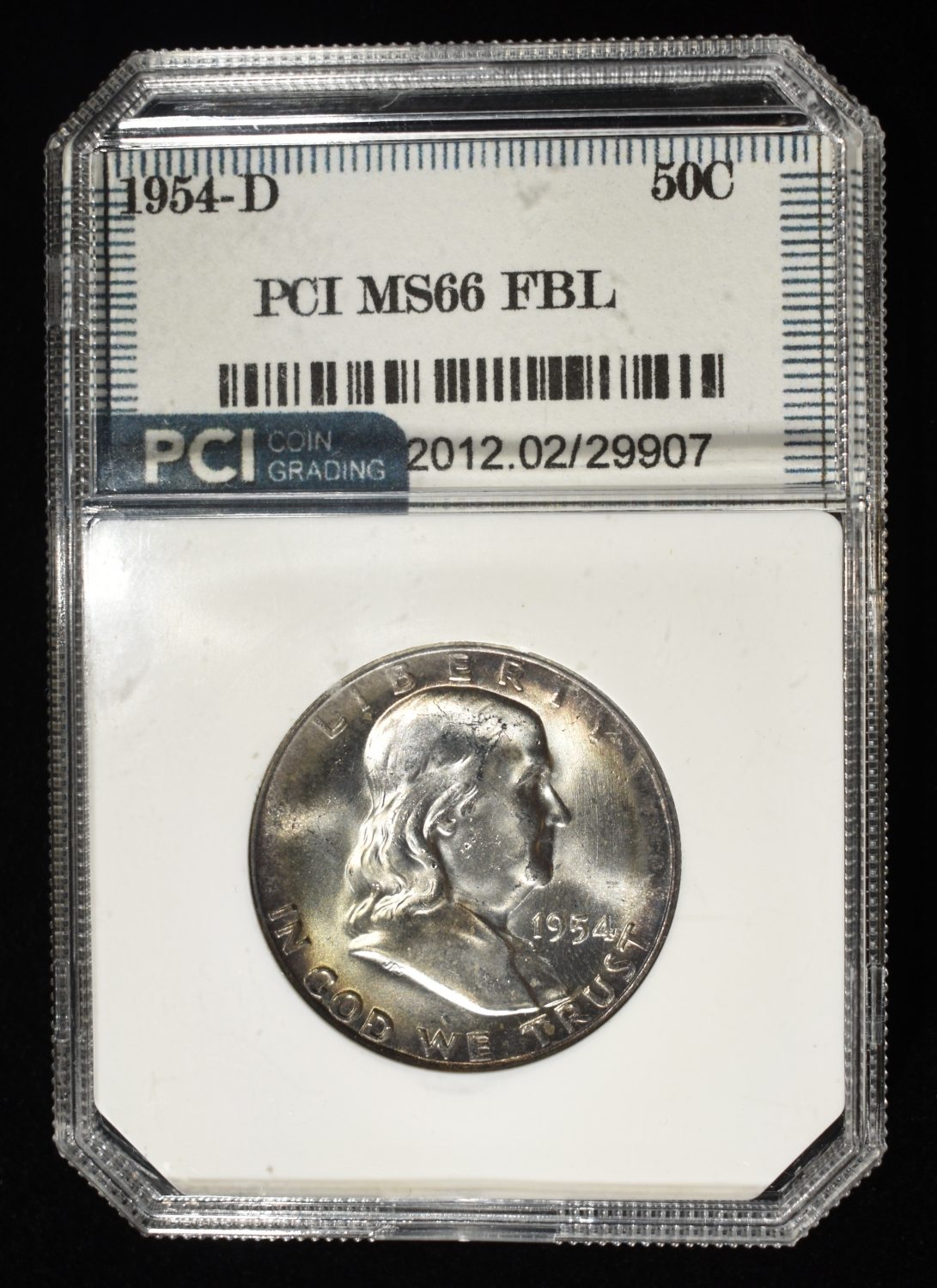 1954-D FRANKLIN HALF DOLLAR PCI SUPERB GEM BU FBL