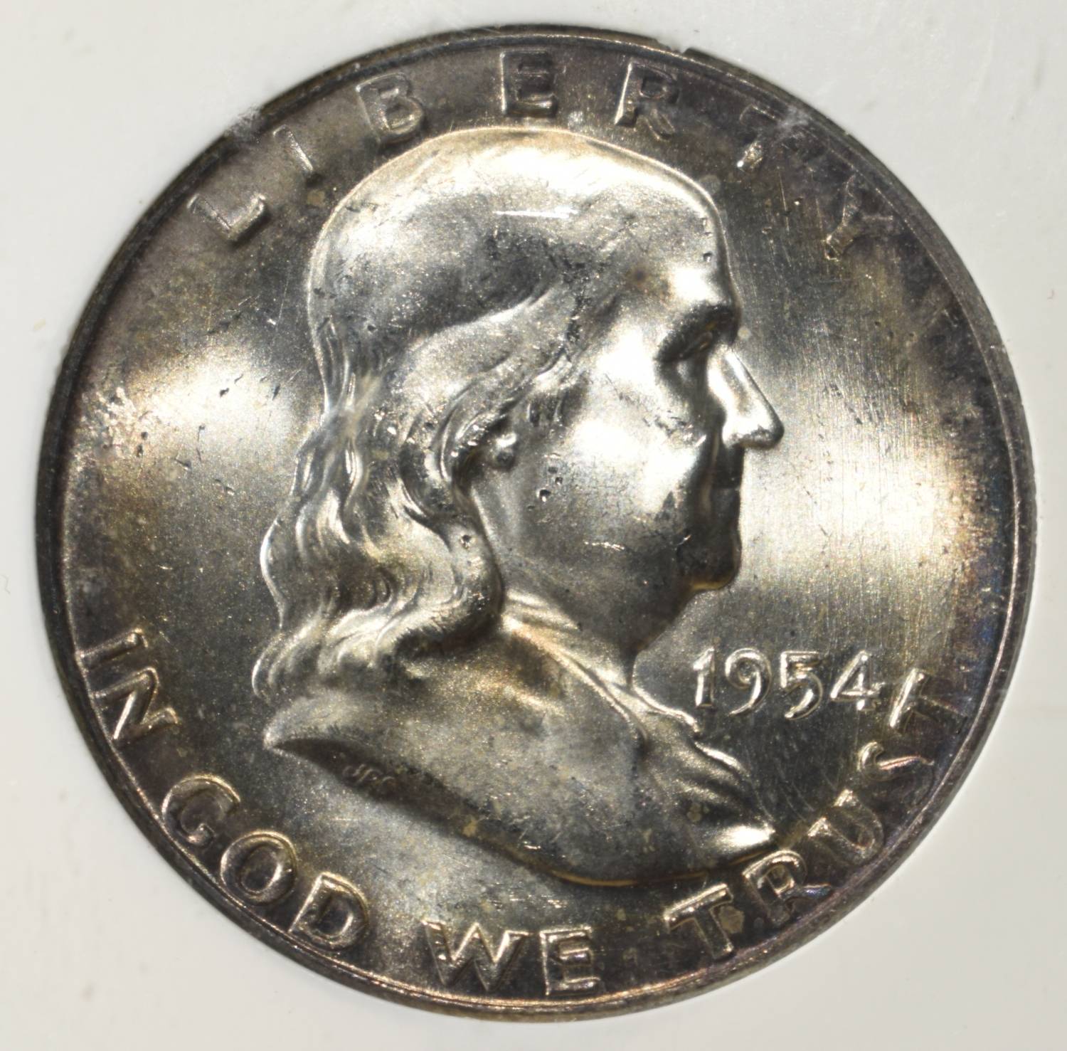 1954-D FRANKLIN HALF DOLLAR PCI SUPERB GEM BU FBL