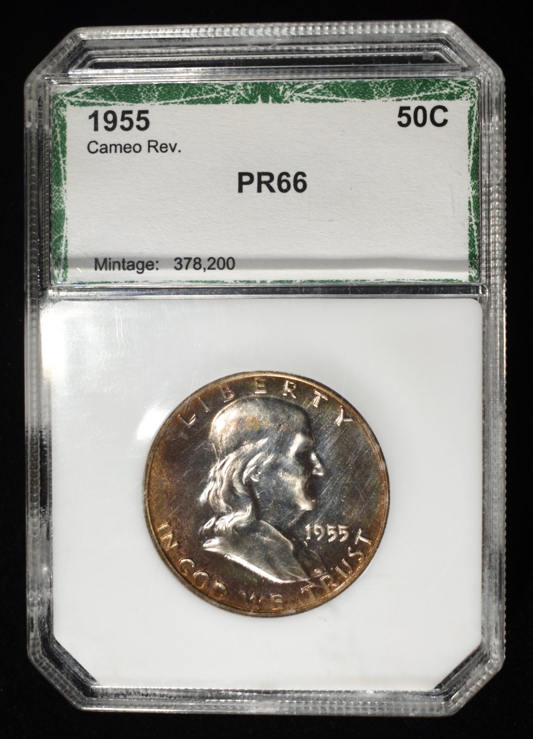 1955 FRANKLIN HALF $ PCI SUPERB GEM PR CAM REV