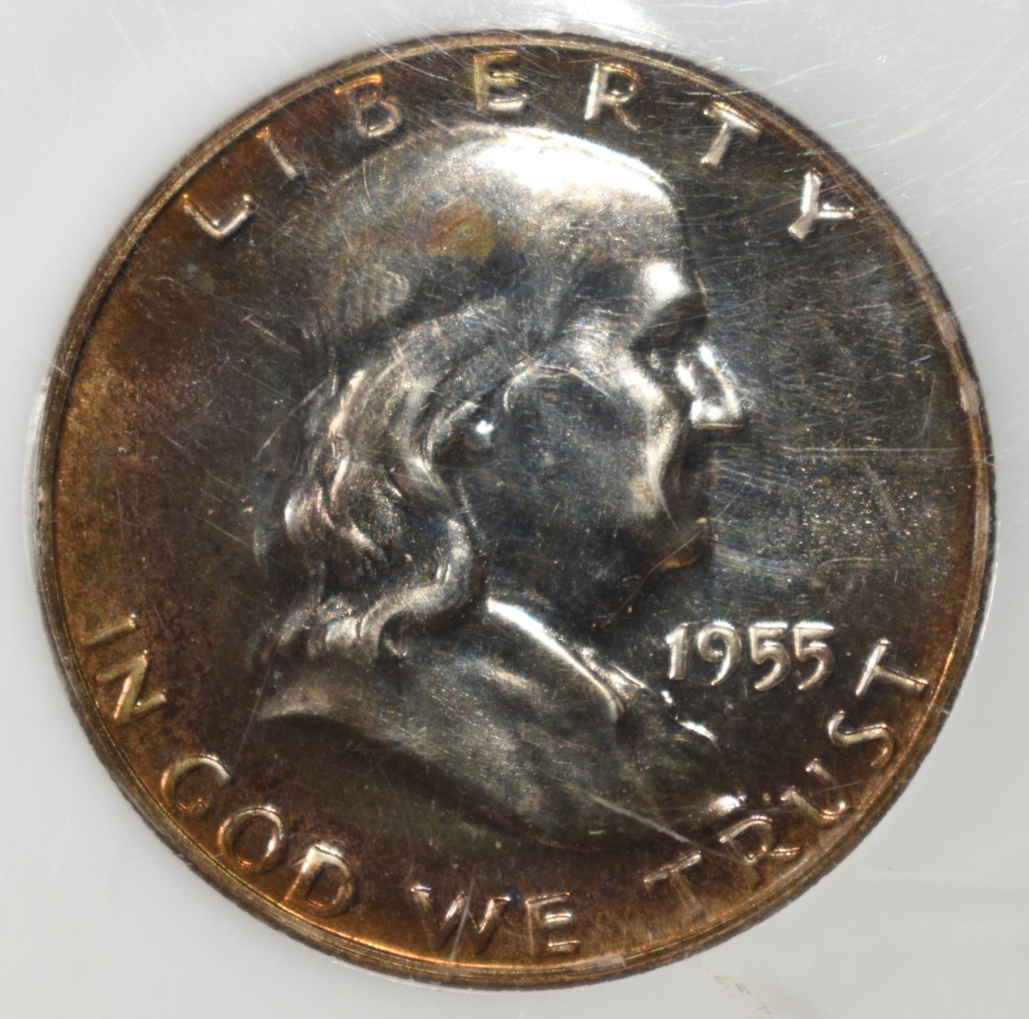 1955 FRANKLIN HALF $ PCI SUPERB GEM PR CAM REV