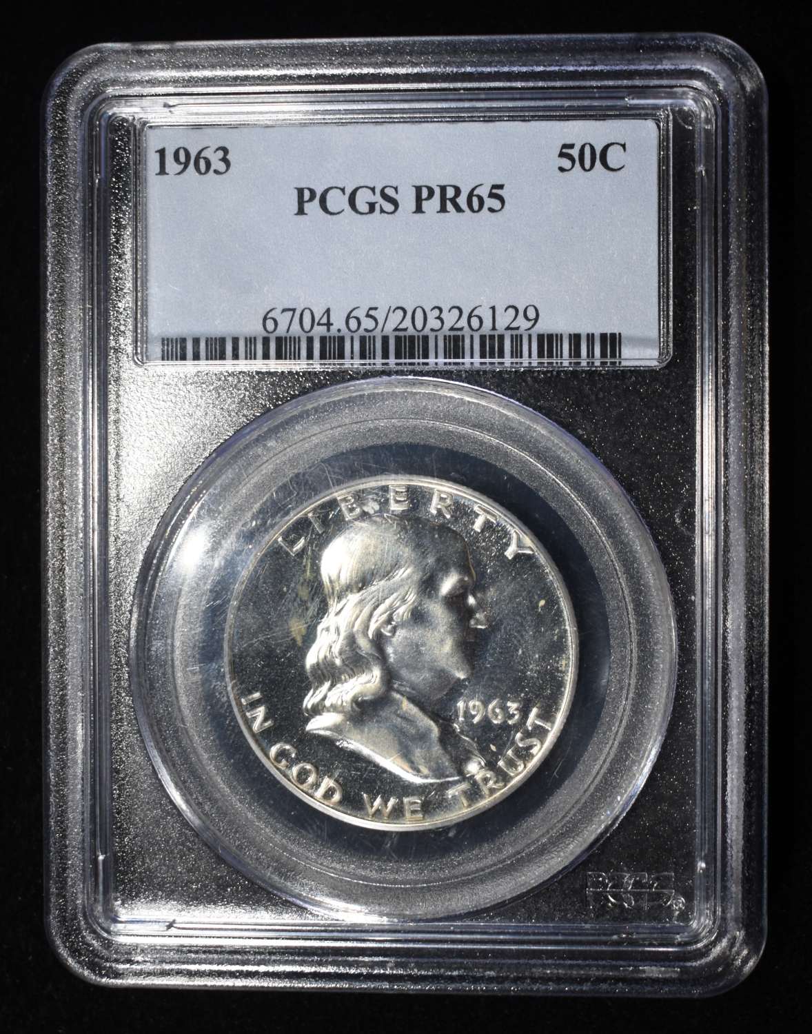 1963 FRANKLIN HALF DOLLAR PCGS PR65