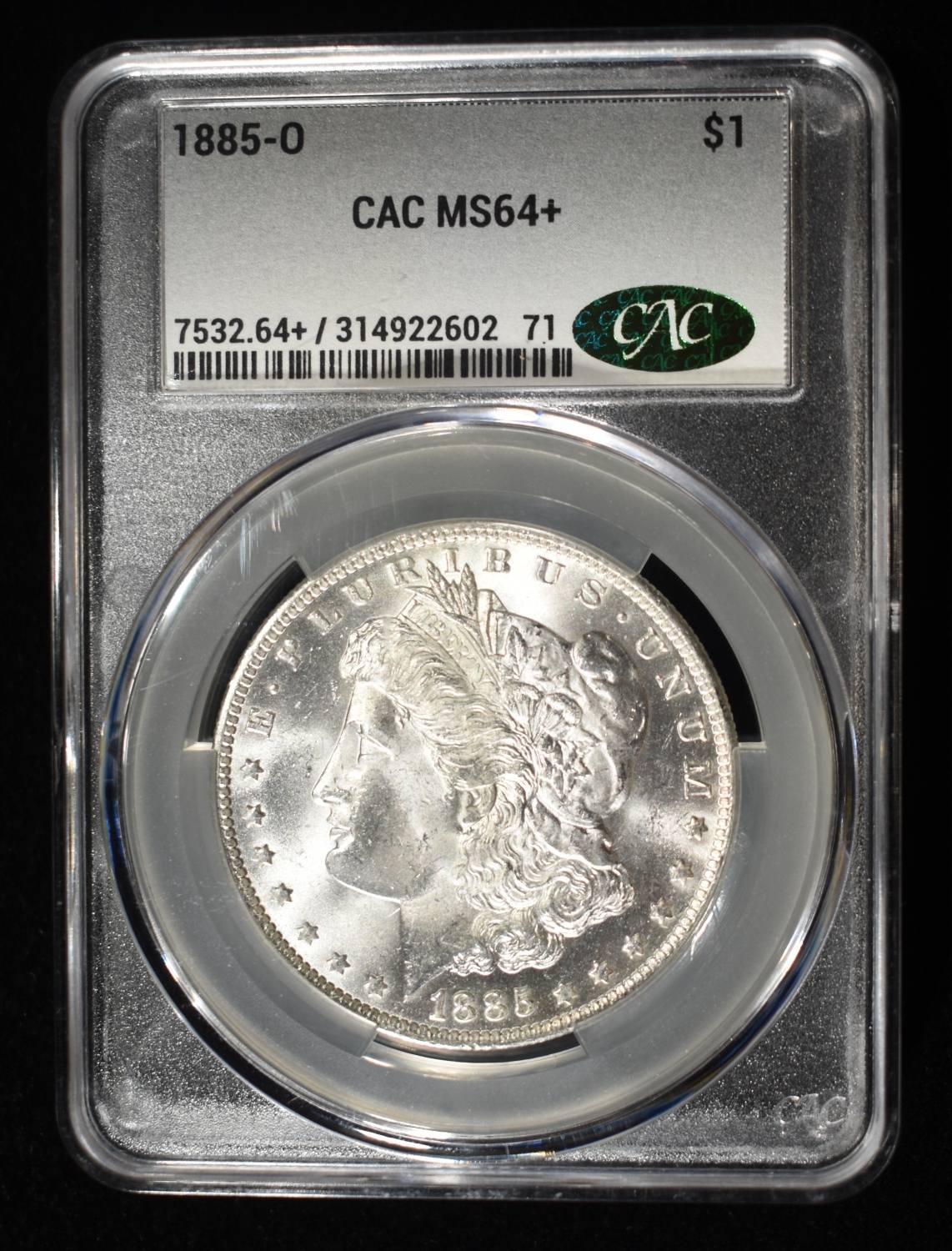 1885-O MORGAN DOLLAR CAC MS64+