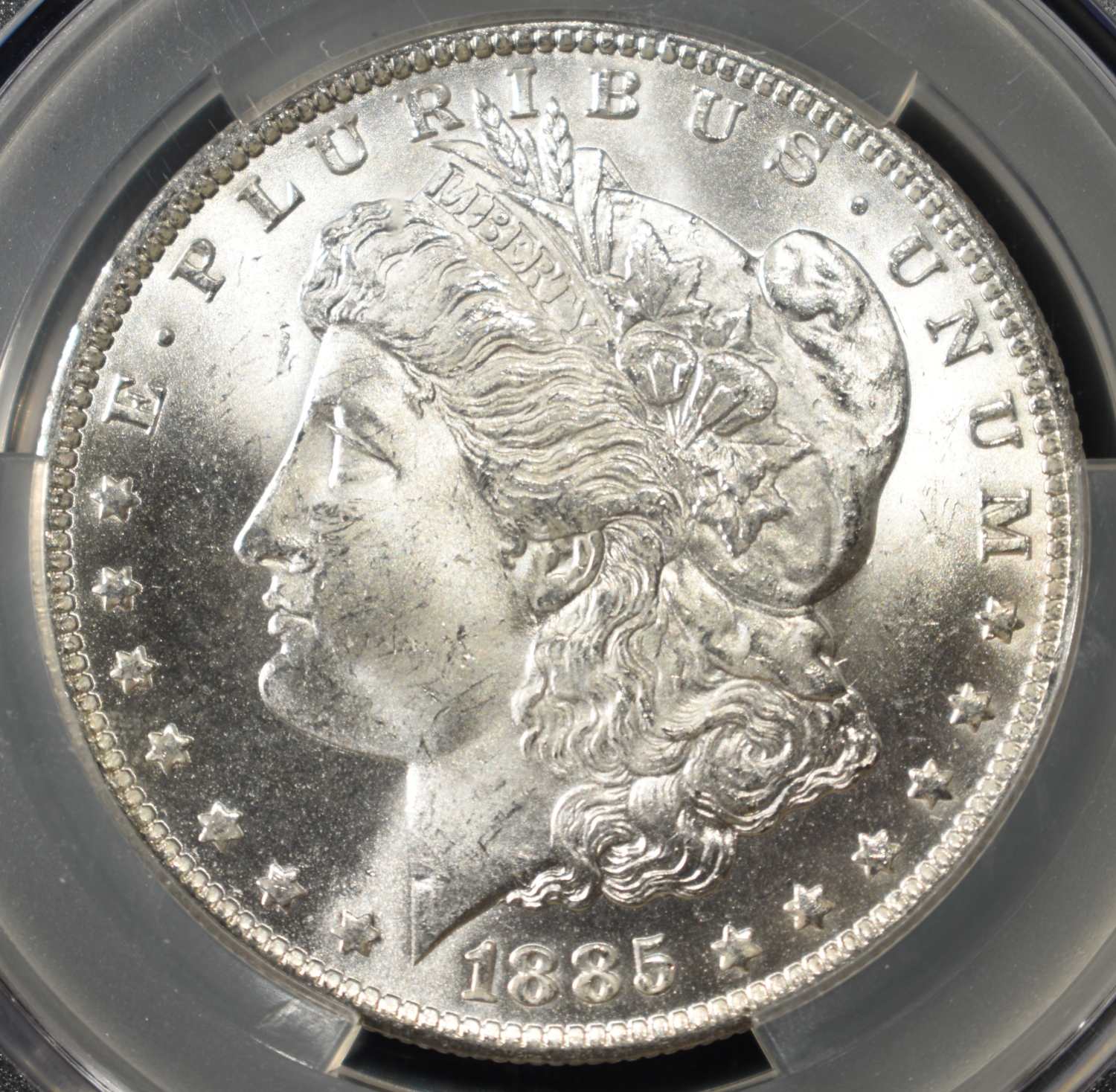1885-O MORGAN DOLLAR CAC MS64+