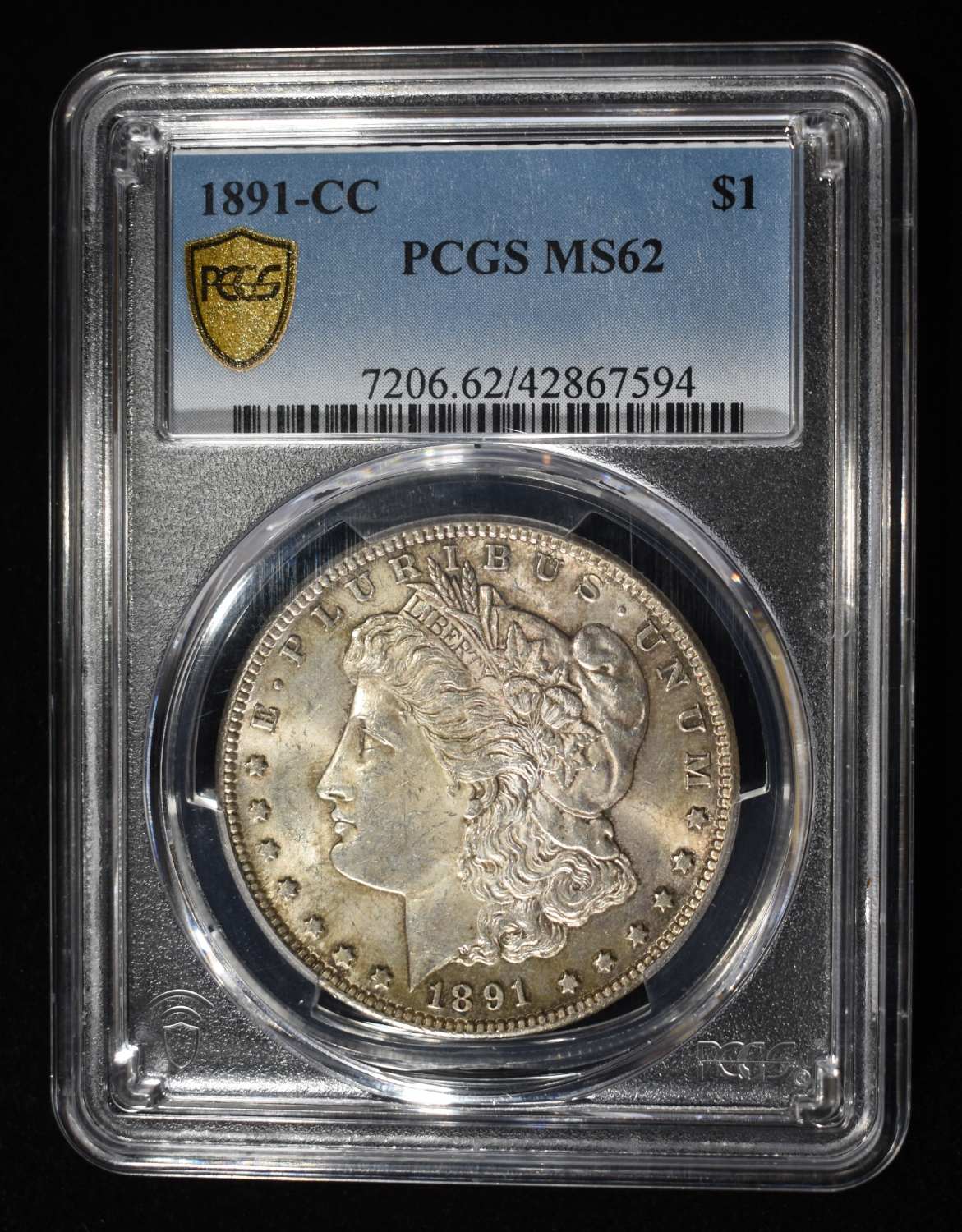 1891-CC MORGAN DOLLAR PCGS MS62