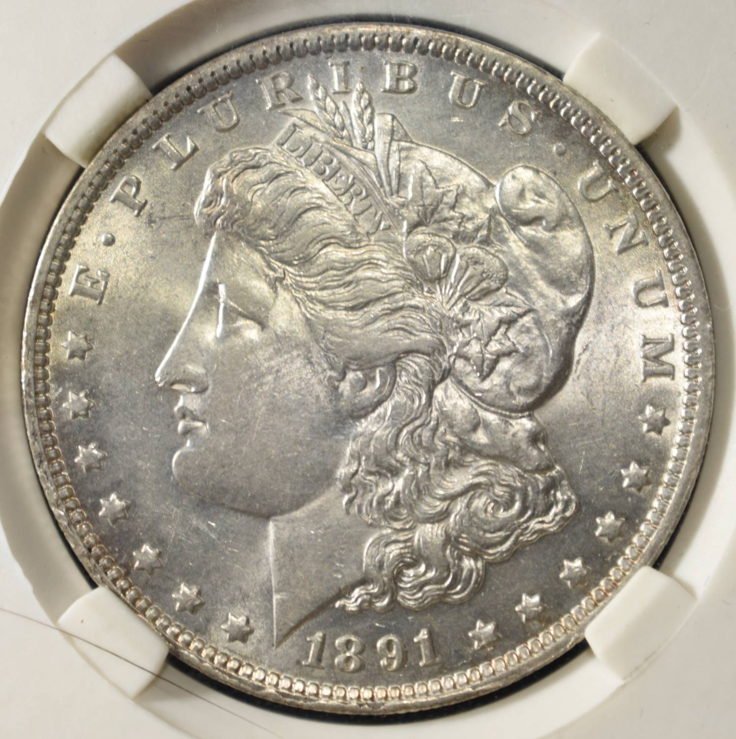 1891-O MORGAN DOLLAR PGA CH/GEM BU