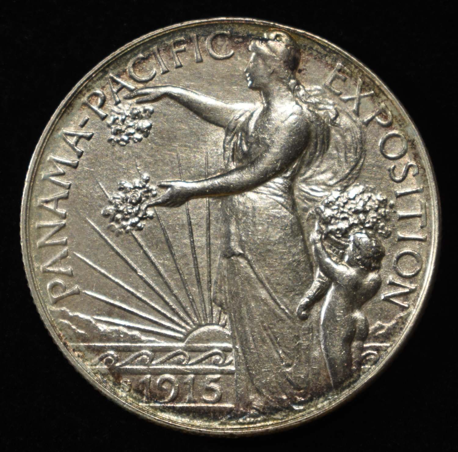 1915-S PAN-PAC COMMEM HALF DOLLAR CH AU