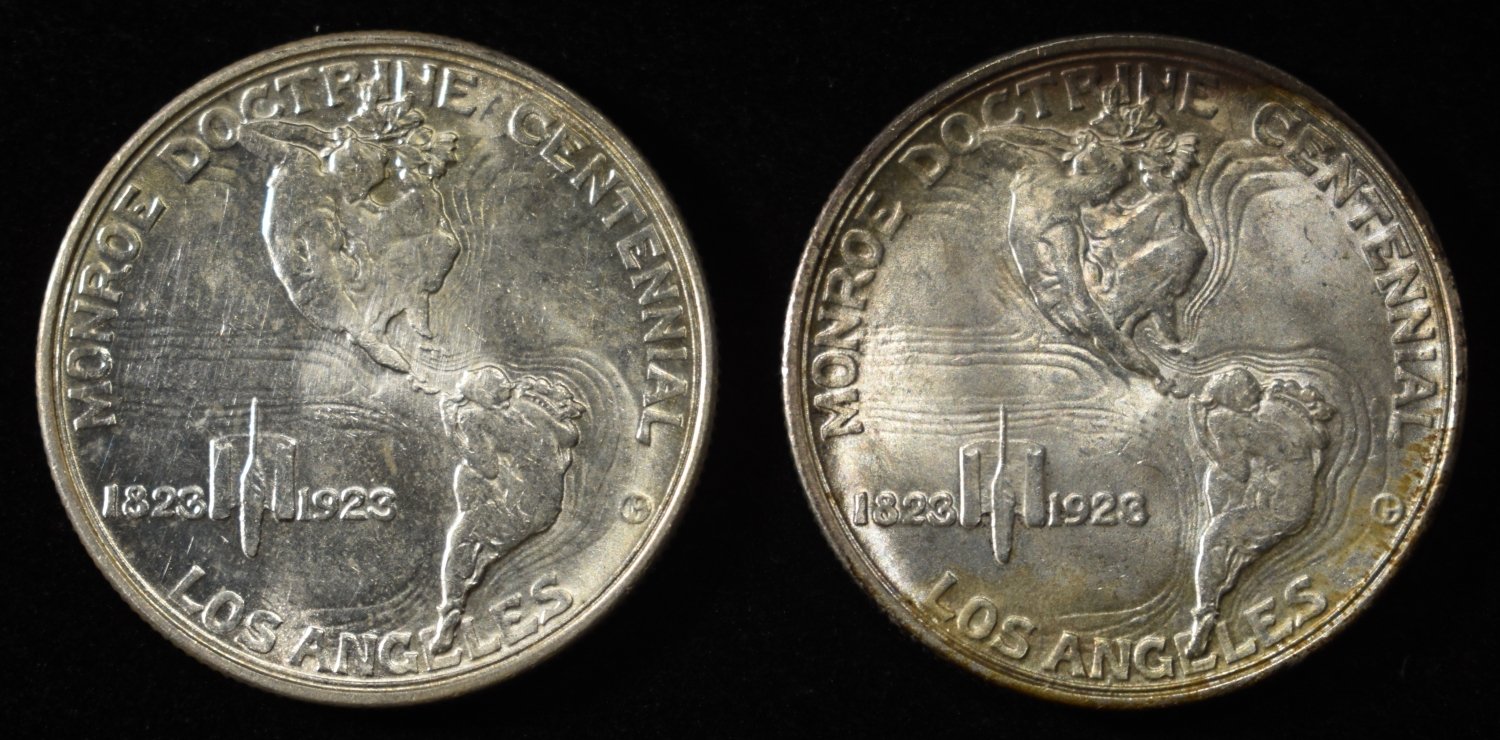 (2) 1923-S 50C COMMEM MONROE DOCTRINE