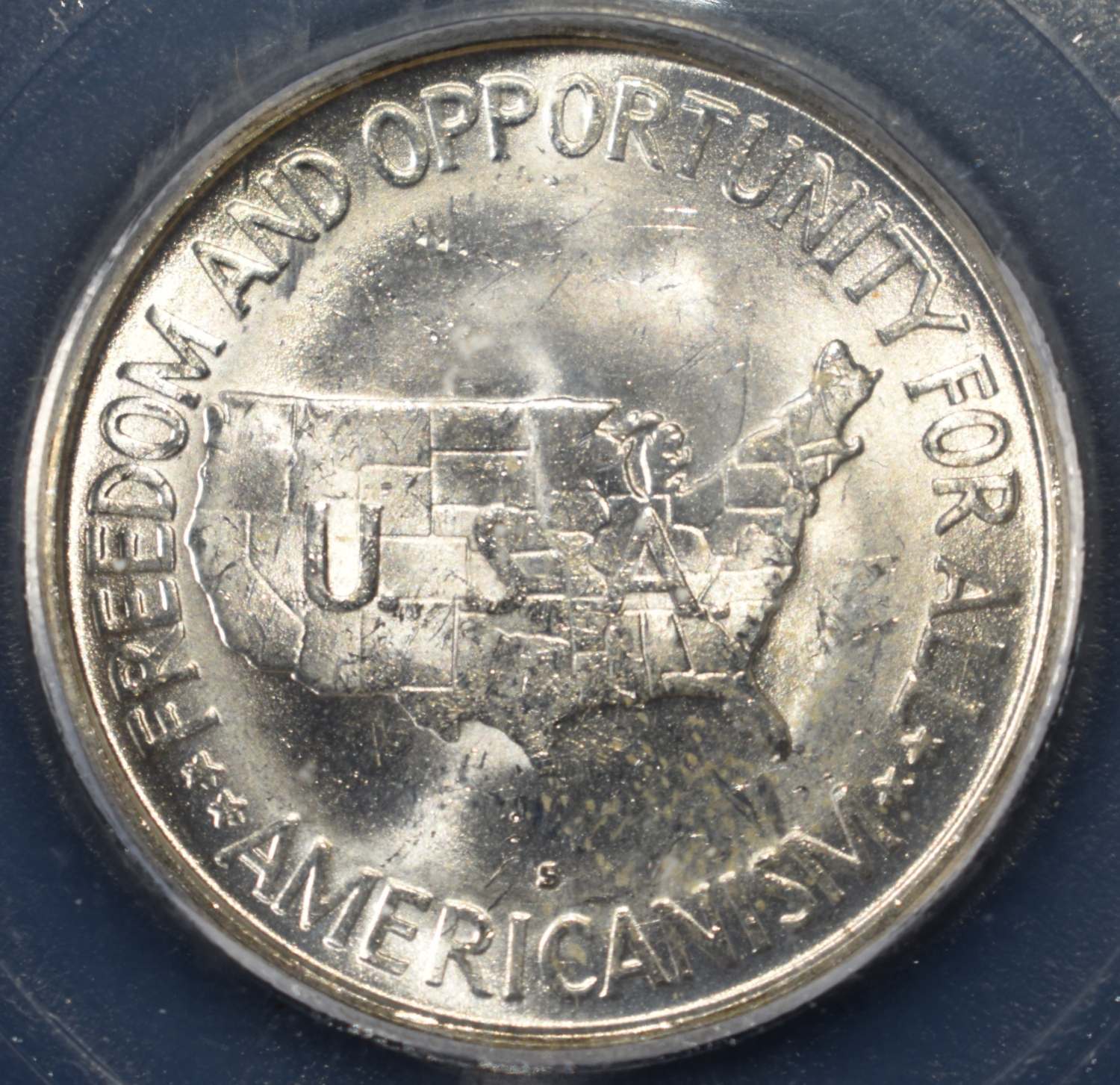 1953-S 50C COMMEM WASHINGTON/CARVER ICG MS65