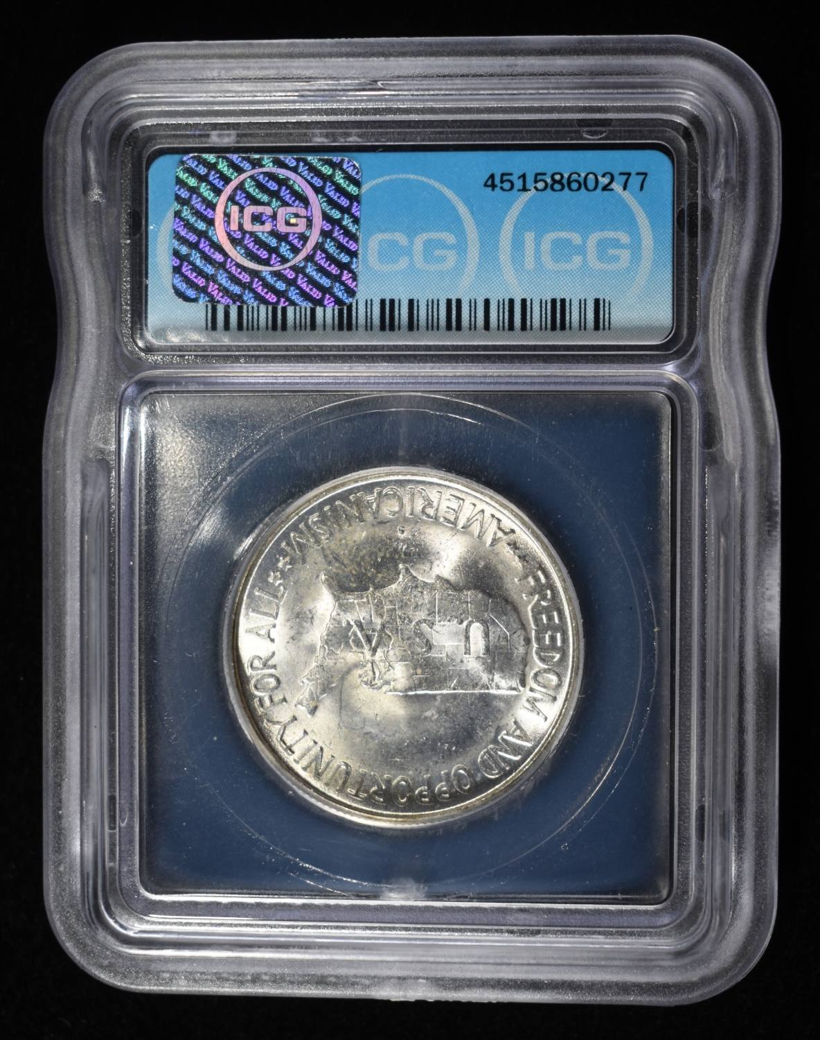 1953-S 50C COMMEM WASHINGTON/CARVER ICG MS65