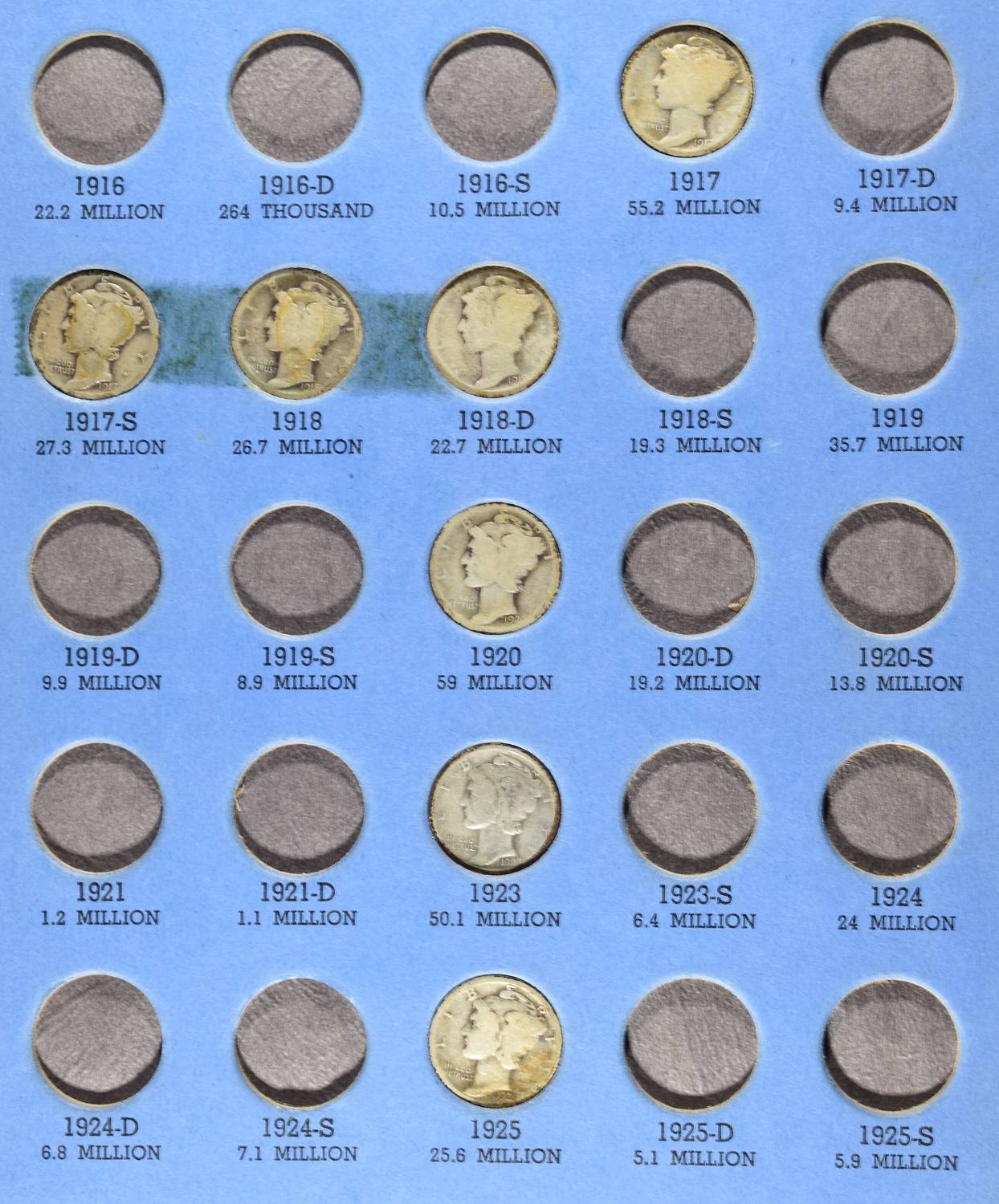 1916-1945 MERCURY DIME WHITMAN ABLUM