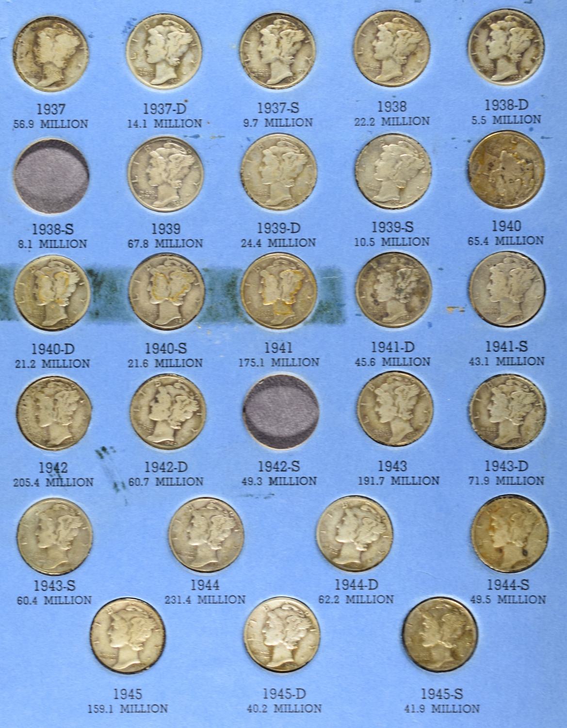 1916-1945 MERCURY DIME WHITMAN ABLUM