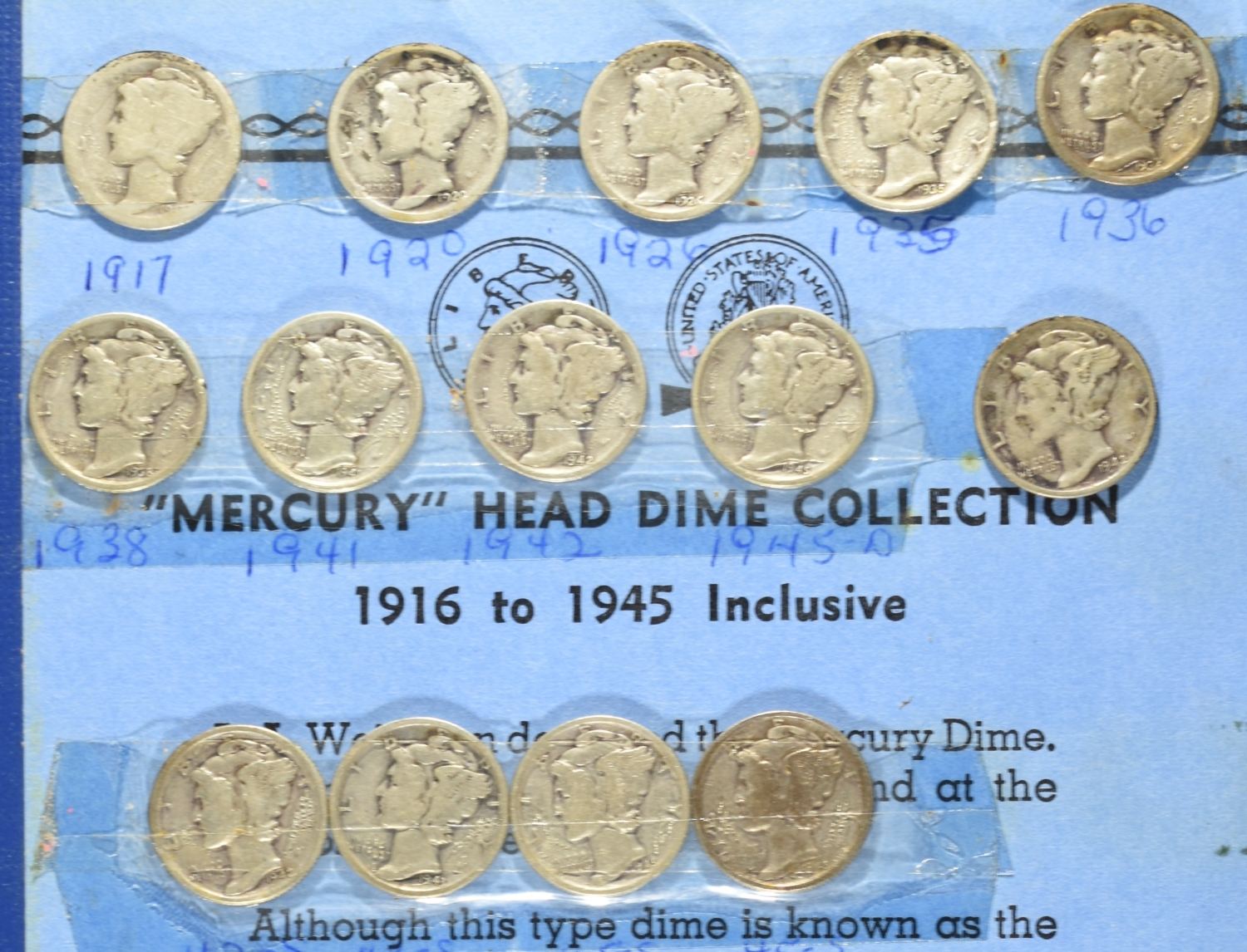 1916-1945 MERCURY DIME WHITMAN ABLUM