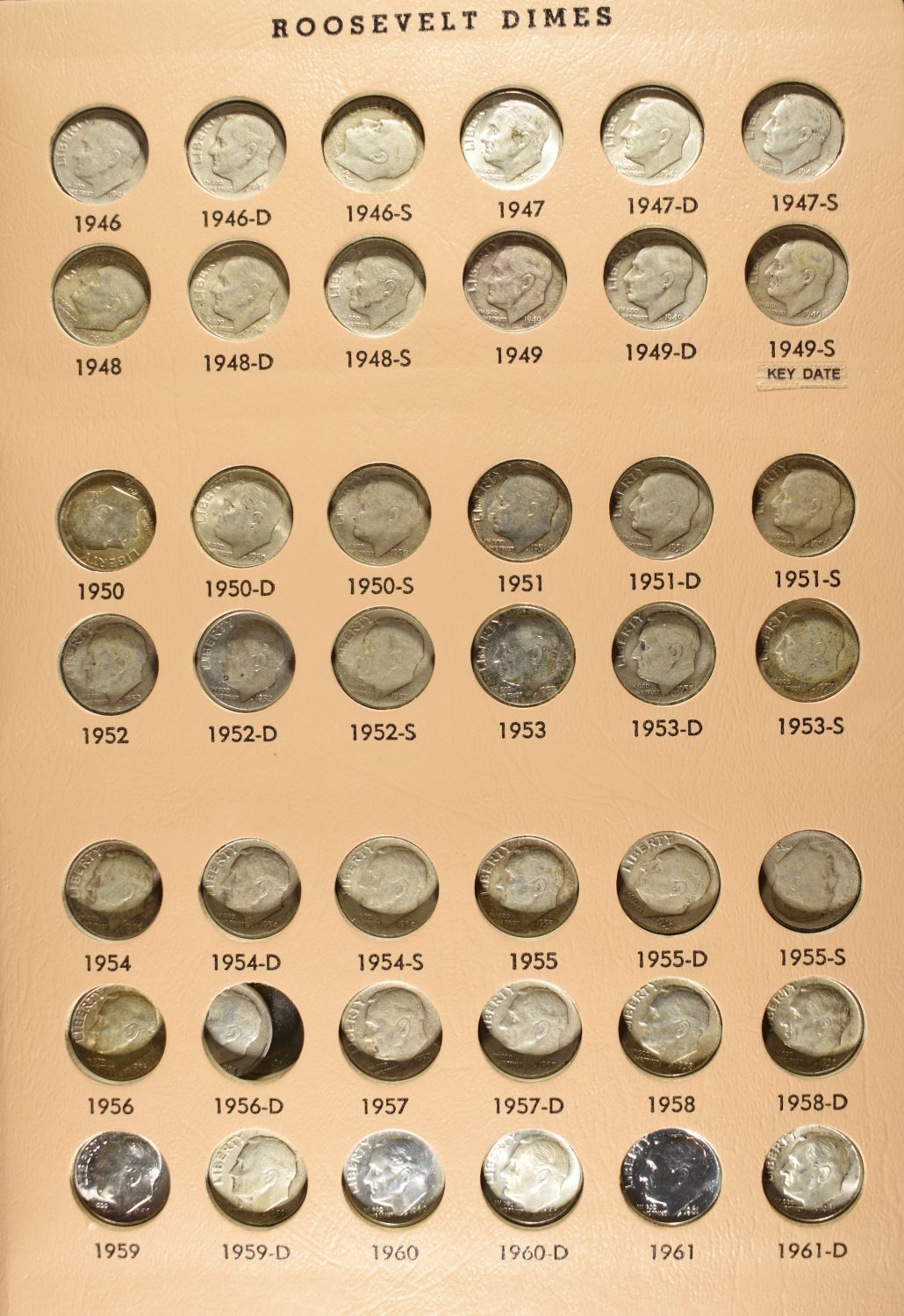 1946-2022 ROOSEVELT DIME DANSCO ALBUM