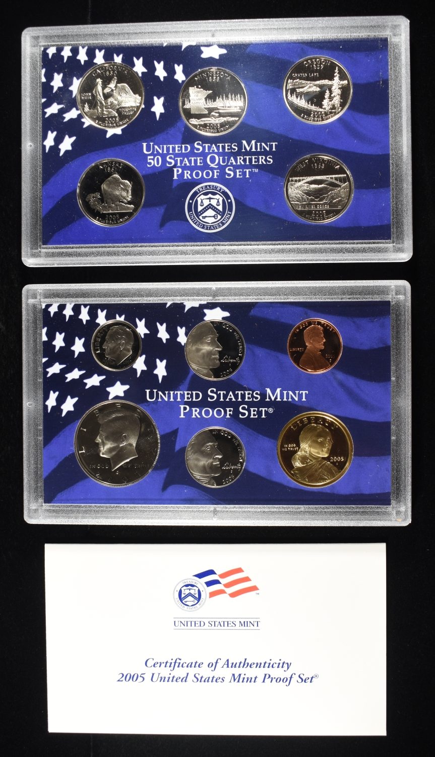 (5) 2005 US MINT PROOF SETS