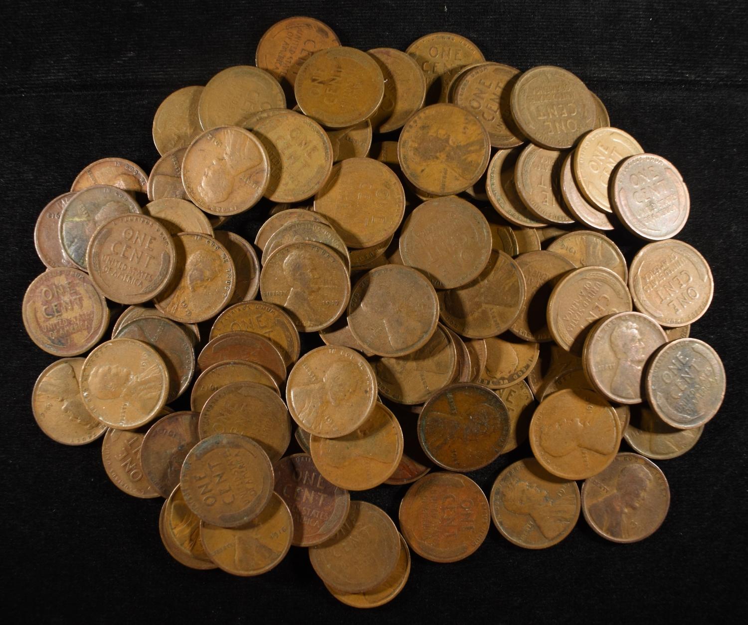 (102) WHEAT CENTS FROM THE TEENS