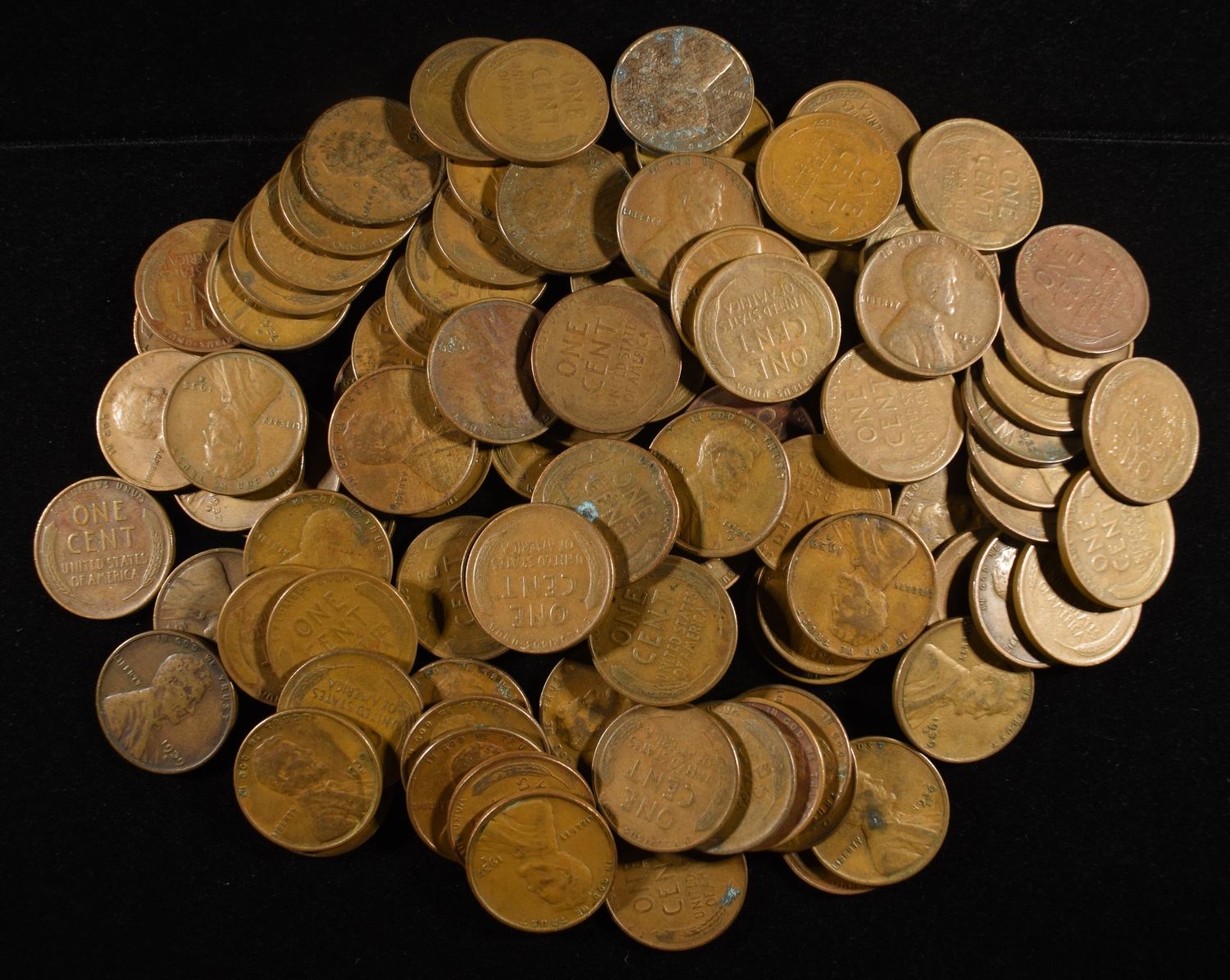 (100) "S" MINT CENTS FROM THE 1930'S