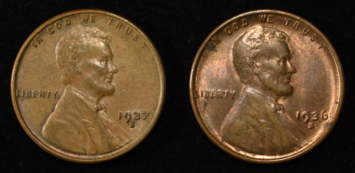 (100) "S" MINT CENTS FROM THE 1930'S