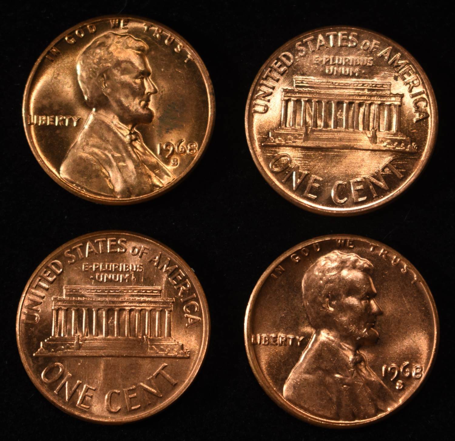(6) 1968-S MEMORIAL CENT ROLLS