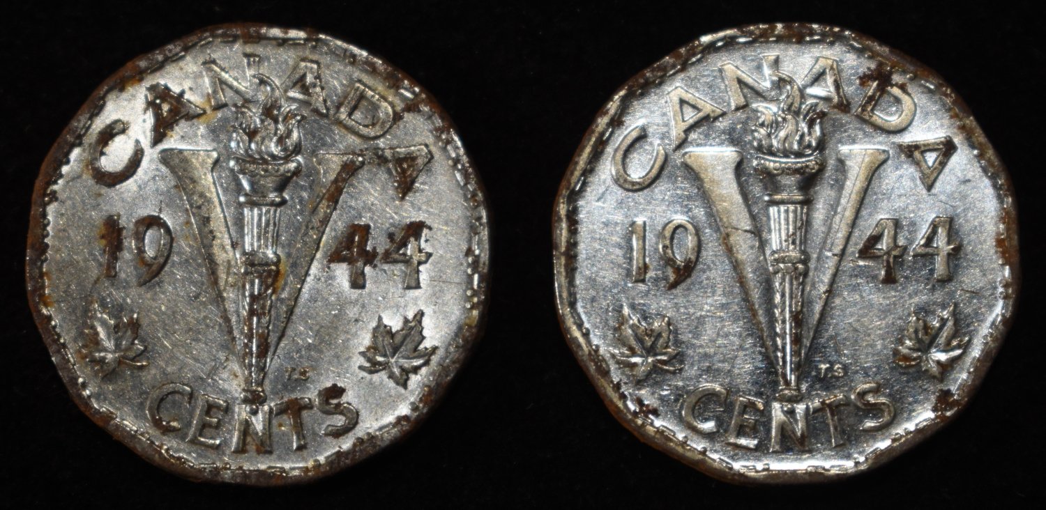 1944 STEEL ROLL CANADIAN NICKELS